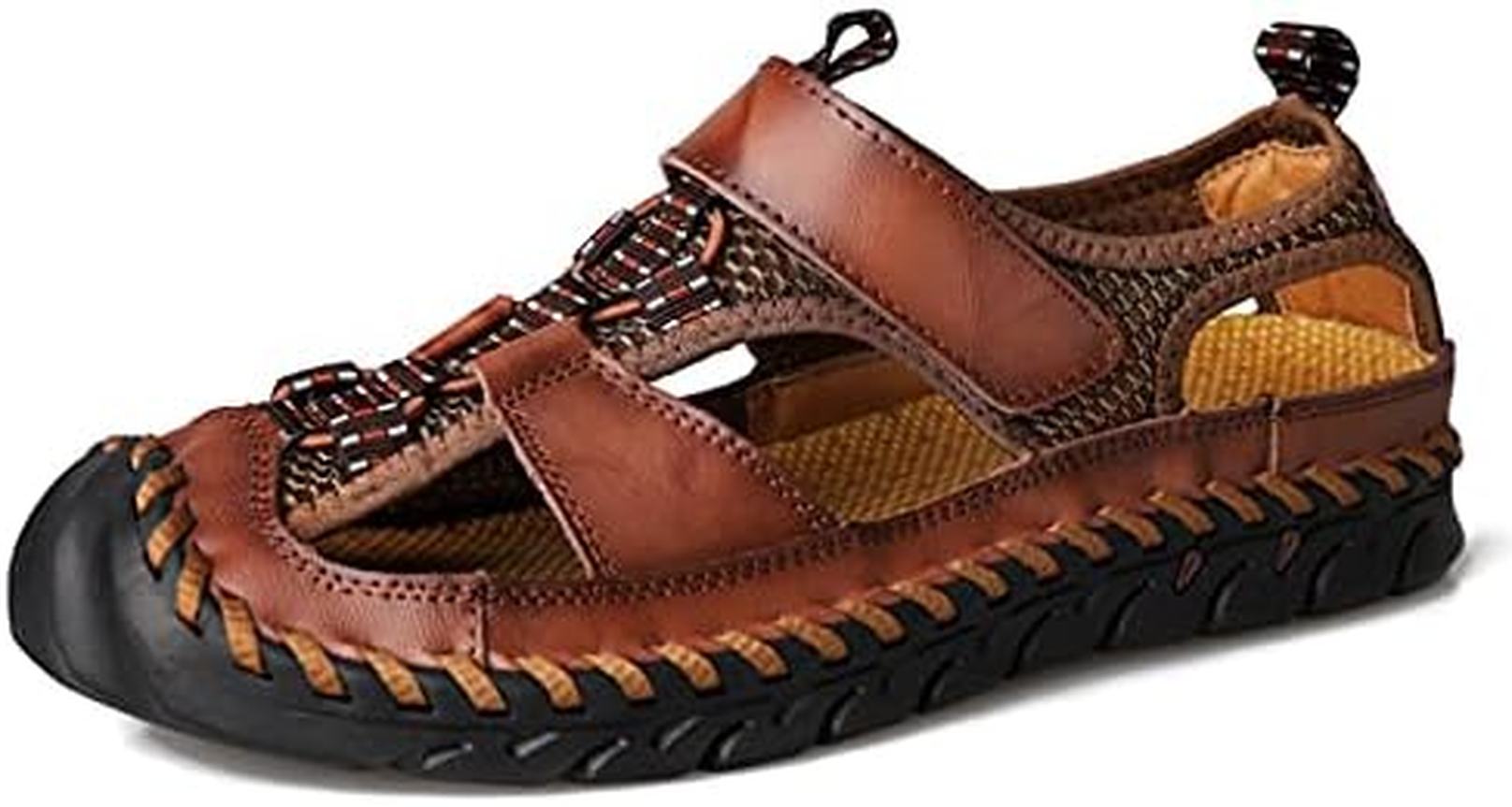 【25%OFFクーポン】スポーツ サンダル メンズ 男性 つま先保護 マジックテープ アウトドア ビーチサンダル ドローストリング 厚底 防滑 吸汗防臭 アウトドア スポーツ 大きいサイズ スポーツサンダル カジュアル 立ち