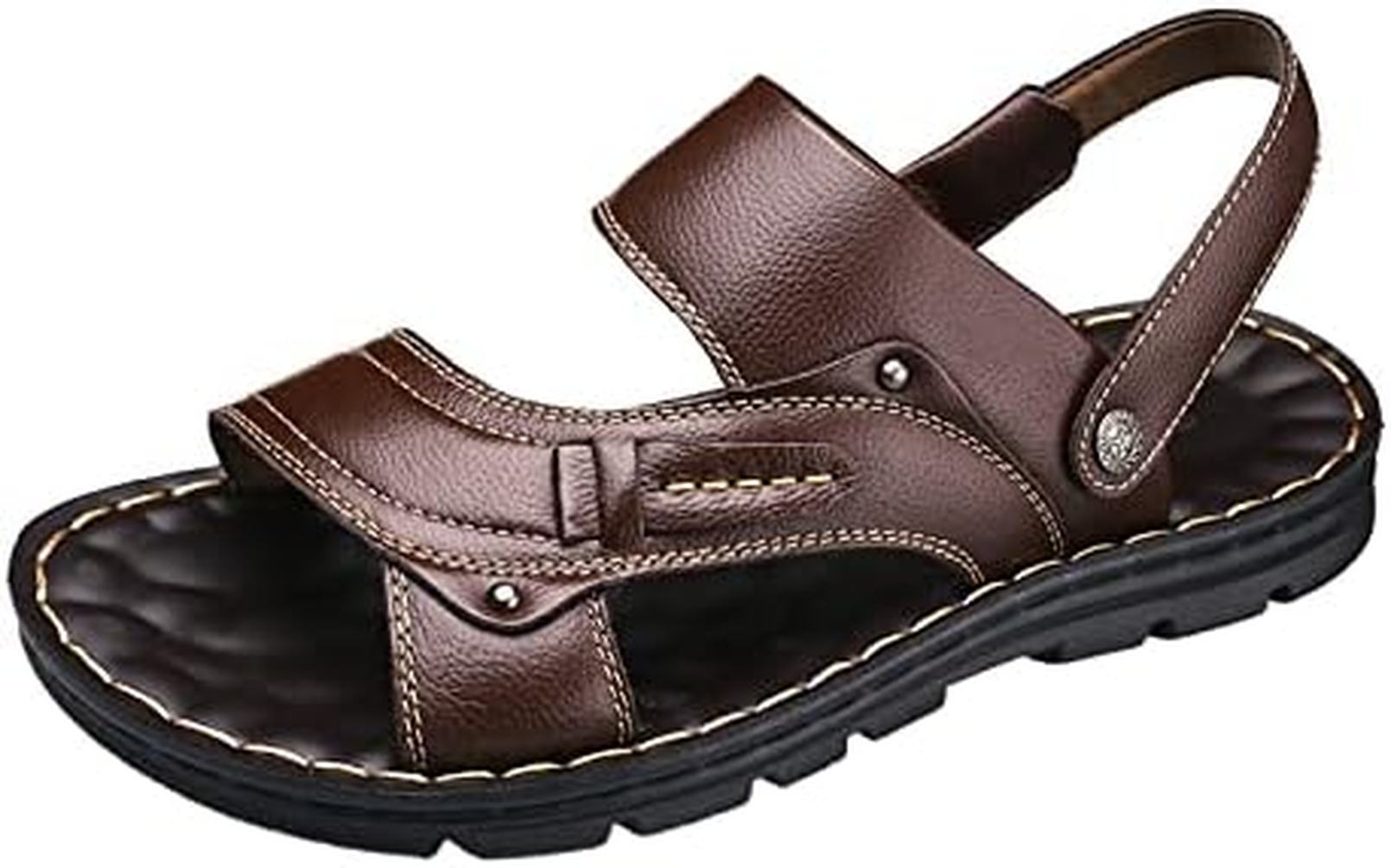 【25%OFFクーポン】スポーツサンダル メンズ 軽量 スポーツサンダル メンズ エアーサンダル 本革 さんだる マジックテープ 人気 しゃれ アウトドアサンダル かかとあり 歩きやすい ビーチ 滑り止め 通気 アウトドア 7,212円