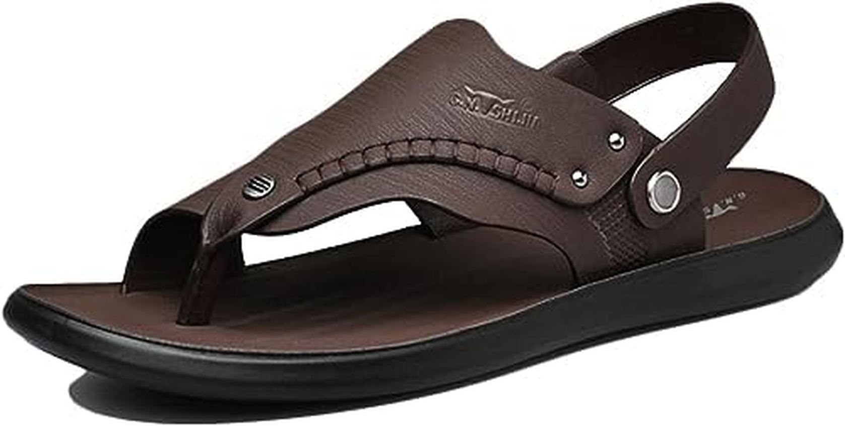 【全店通用25％OFFクーポン】サンダル メンズ トングサンダル 2way ビーチサンダル 紳士サンダル レザー 本革 さんだる メンズ ビジネスサンダル アウトドアサンダル 鼻緒付き スリッパ ドライビングサンダル 紳士用｜大森麗萱 9,542円