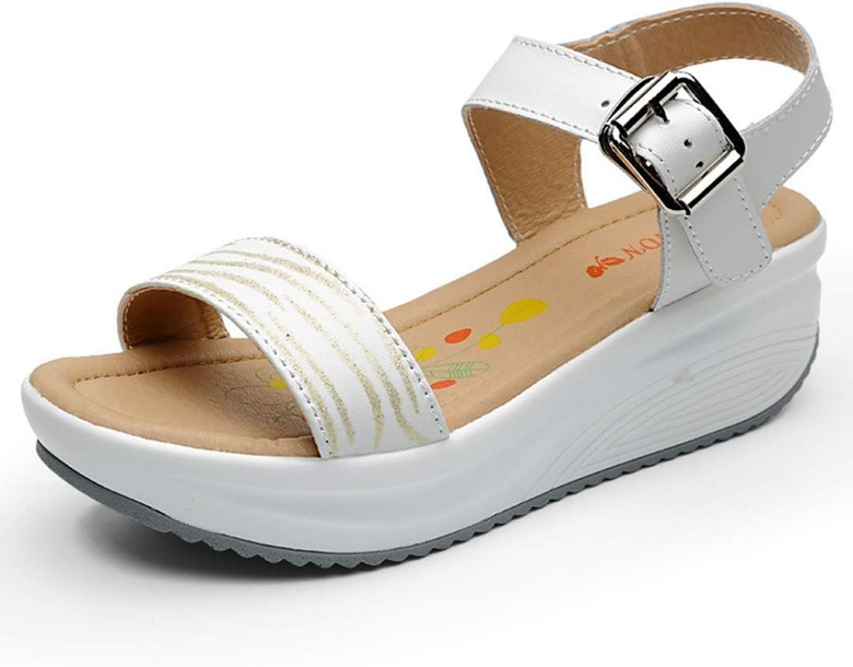 【全店通用25％OFFクーポン】ストラップ サンダル レディース 夏 5cm ヒール 歩きやすい ウェッジソール ベルト 厚底 サンダル 軽量 かわいい おしゃれ カジュアル 大きい 疲れない サマーサンダル 旅行 シンプル｜大森麗萱