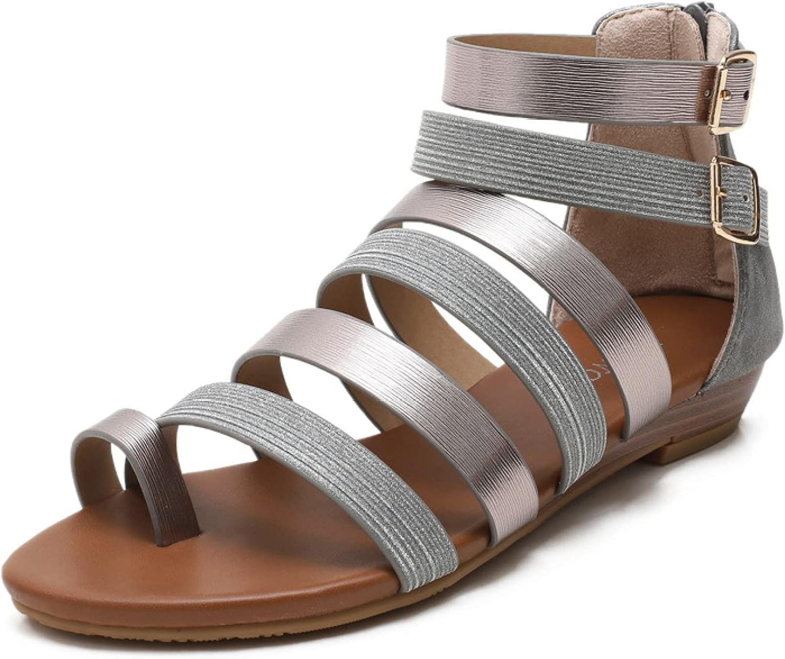 サンダル レディース ウエッジソール 大きいサイズ グラディエーター ぺたんこ トング バックジッパー ウェッジボヘミア風 ローヒール 歩きやすい 疲れない 走れる通勤 旅行 夏 歩きやすい オープン
