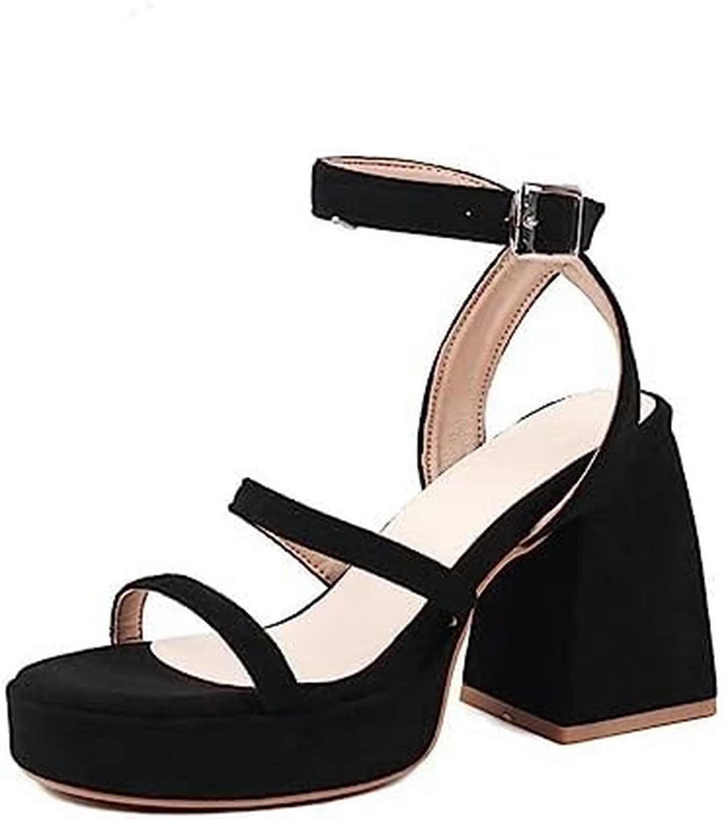 ハイヒール サンダル ストラッ キャバ 厚底 太ヒール アンクルストラップ レディース 厚底歩きやすい 疲れない 美脚大きいサイズ 小さいサイズ ヒール9センチ ヒールオフィス カジュアル