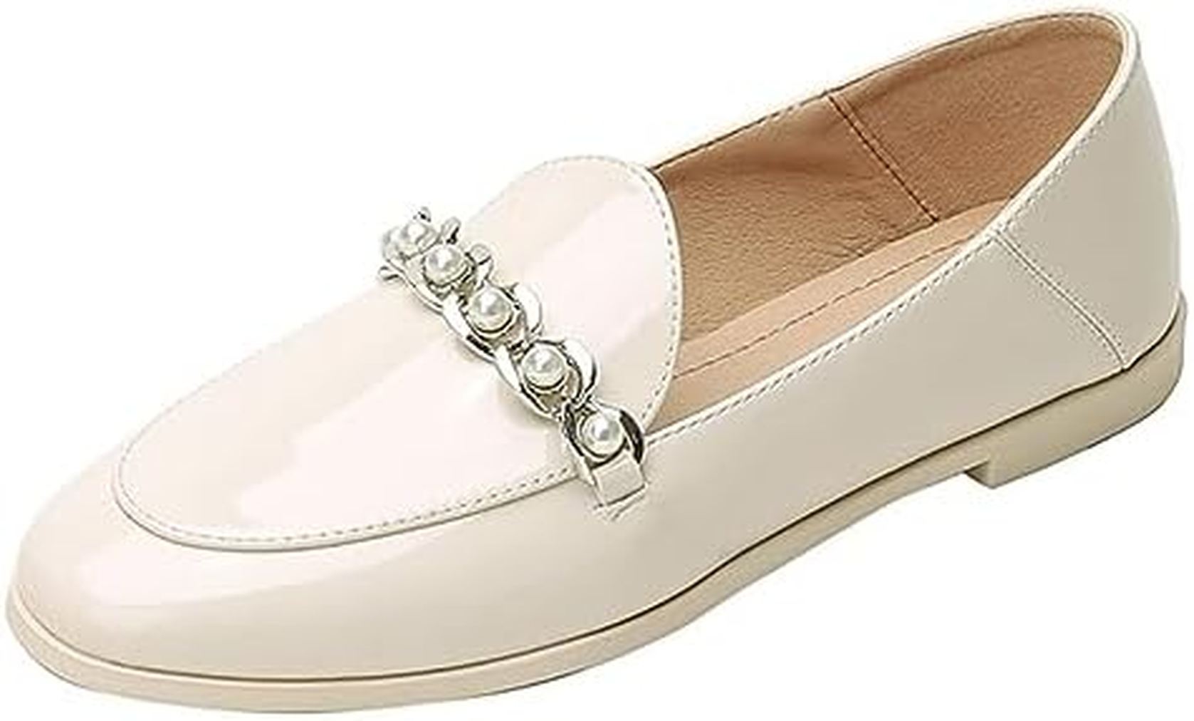 パール パンプス レディース 歩きやすい ローヒール 夏 幅広 厚底ローファー 疲れない