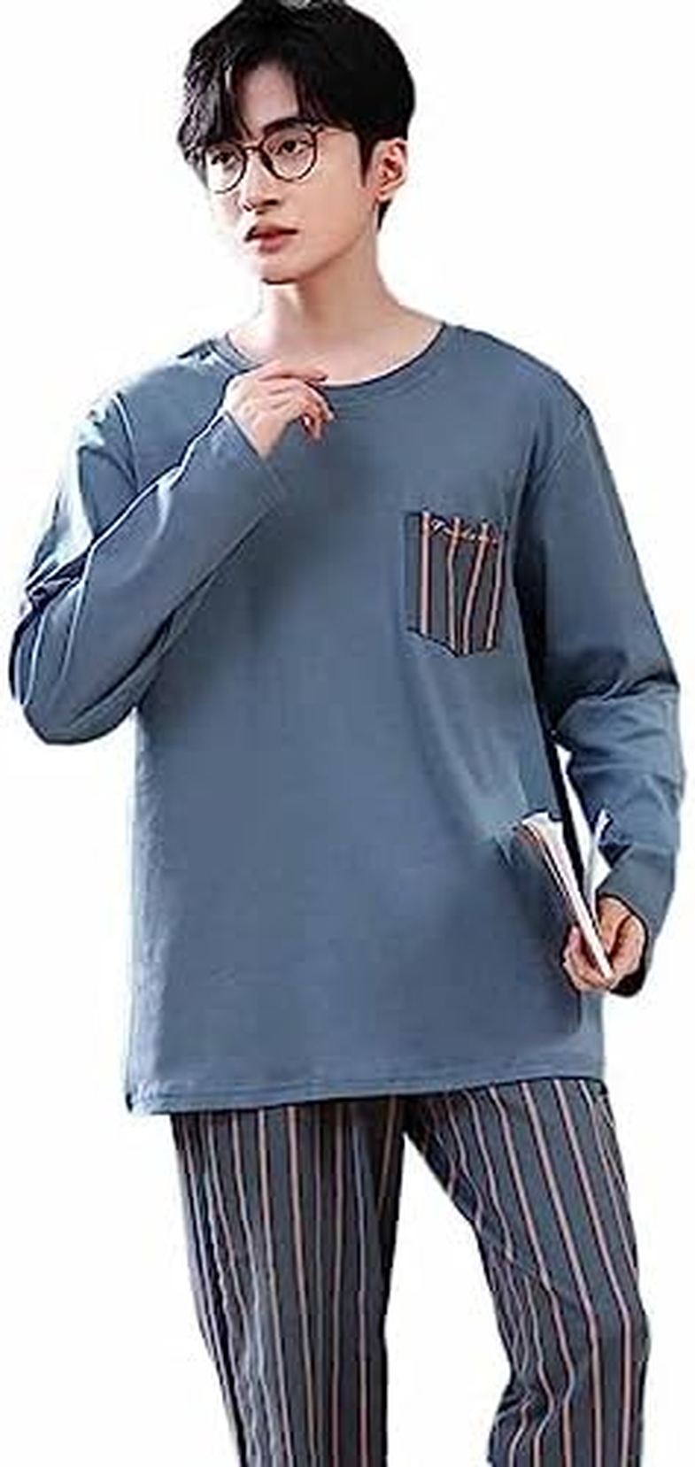 【全店通用25％OFFクーポン】パジャマ メンズ 長袖 綿 肌に優しい 前開き 上下セット 長ズボン 春 秋 ルームウェア 部屋着 無地 春秋冬用 寝巻き 部屋着 紳士 肌に優しい 通年用 男性 ルームウェア｜大森麗萱