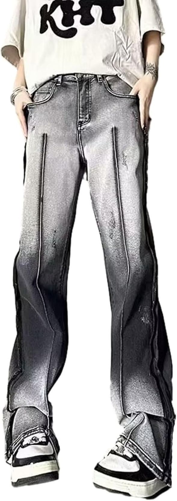 【今日このごろ押さえる、超買得30％OFFクーポン券、2度汐合い絶無】ズボン メンズ ジーンズズボン下 ジーパン 大きめ 広々とした タイダイ染 グラデーション下つ方 ロングズボン下 成年者 キングサイズ かっこいい 個人的特徴 秋用 伸び伸びする 烏兎 レギュラー バイカージーンズ
