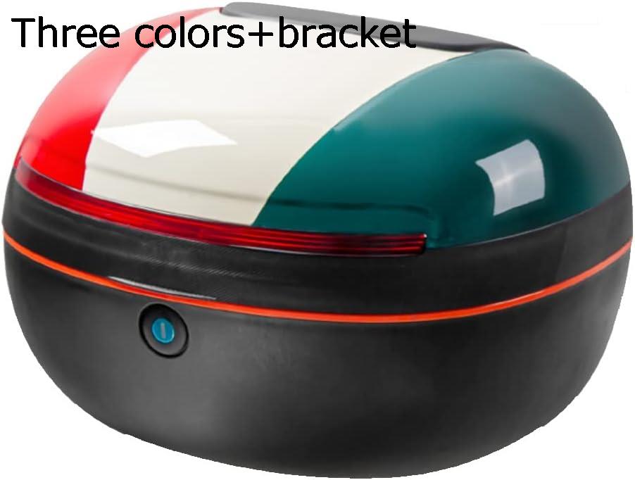30L リアボックス バイク用 リアボックス トップケース ヘルメット 収納 リアボックス 防水 トップケース 取付簡単 クイックリリース (Color : Three colors+bracket)｜大森麗萱