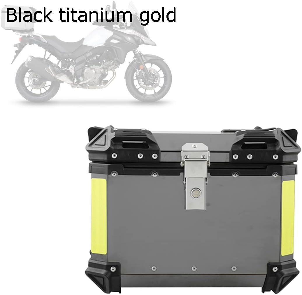 【25%OFFクーポン】28L 36L 45L ステンレス鋼 リアボックス バイク用 リアボックス トップケース ヘルメット 収納 ステンレス鋼 バイク リアボックス 汎用 防水防塵 (Color : Black titanium gold, Size : 36L)