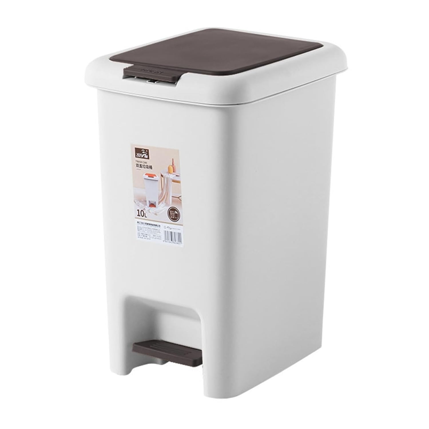 ゴミ箱 ふた付き 10L ダストボックス 角型 プッシュ ペダル式 ごみ箱 スリム おしゃれ 抗菌 消臭 密閉 音無し 部屋 キッチン リビングルーム トイレ 浴室 オフィス用 プラスチック