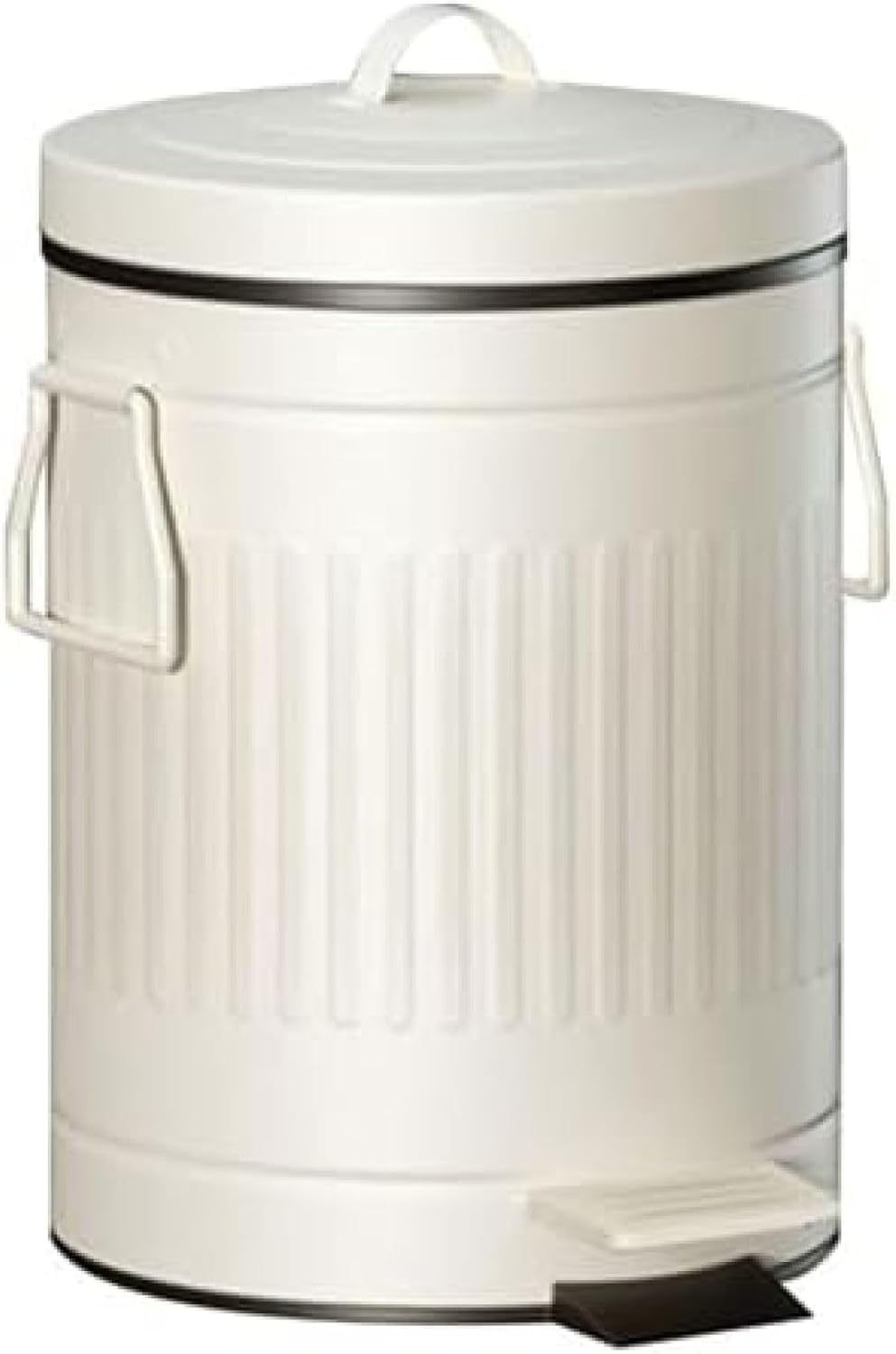 ゴミ箱 ふた付き 5L ダストボックス 丸型 ペダル式 ごみ箱 スリム おしゃれ フタがゆっくり閉まる 抗菌 消臭 密閉 音無し 部屋 洗面所 ホワイト オフィス用 リビングルーム トイレ スチール
