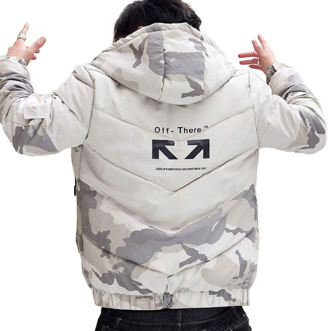 【全店通用25%OFFクーポン】メンズ ダウンジャケット 冬服 厚手 防寒 暖かい 防寒 ダウンコート 中綿コート ショート丈 シンプル かっこいい カジュアル 通勤 通学 アウトドア 大きいサイズ フード付き 迷彩柄 4色選|大森麗萱