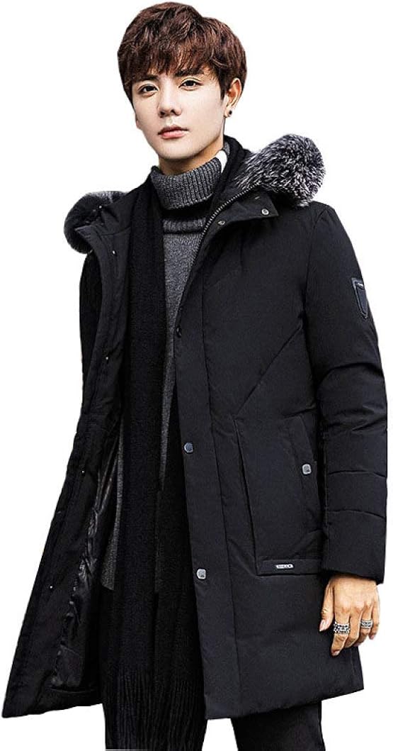 【全店通用25%OFFクーポン】メンズ ダウンジャケット 冬服 厚手 防寒 暖かい 防寒 ダウンコート 中綿コート ロング丈 シンプル かっこいい カジュアル 通勤 通学 アウトドア 無地 大きいサイズ ファー帽子付き ブラッ|大森麗萱