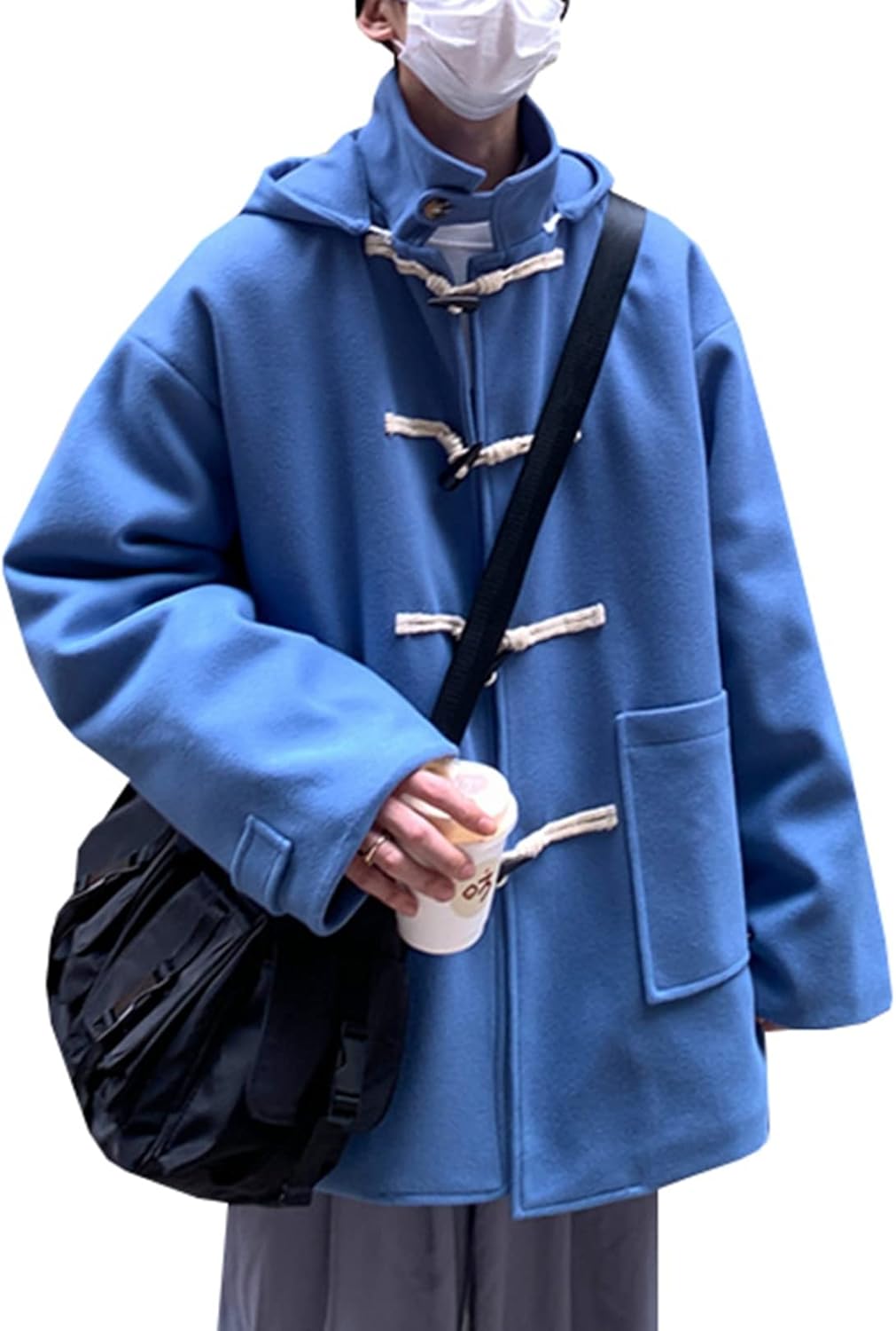 【全店通用25%OFFクーポン】ダッフルコート メルトン メンズ 秋冬 フード付き 厚手 防寒 防風 暖かい カジュアル 通学 通勤 お出かけ 旅行 チェスターコート おしゃれ かっこいい 着回し ゆったり 大きいサイズ 無地|大森麗萱