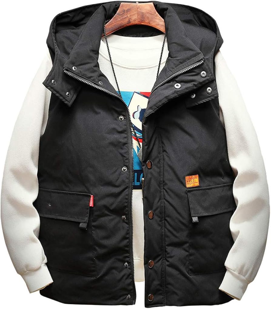 【全店通用25%OFFクーポン】メンズベスト ダウンベスト 秋冬 大きいサイズ M-5XL 中綿ベスト 厚手 防寒 防風 暖かい フード付き 袖なし ゆったり ファッション かっこいい 通勤 通学 お出かけ アウトドア 無地|大森麗萱