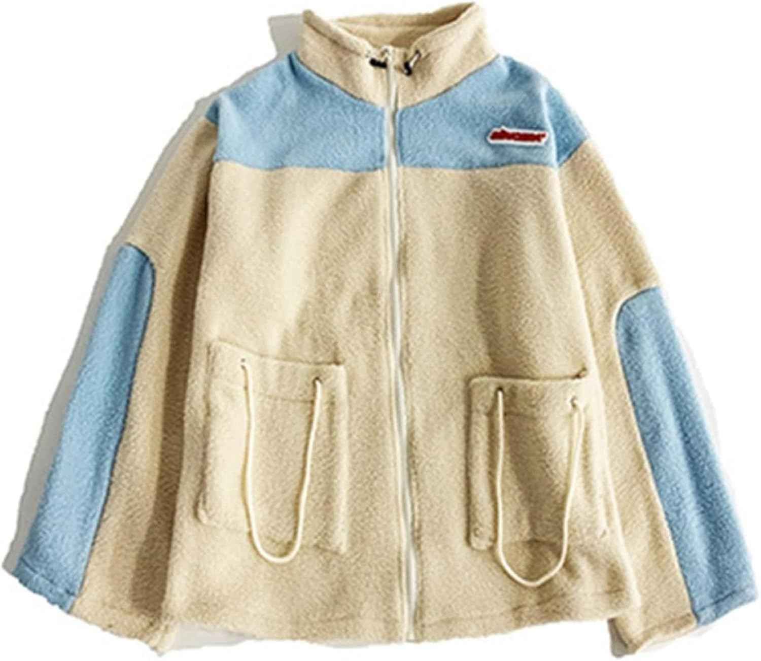 フリースジャケット メンズ スタジャン ブルゾン ゆったり ポケット 切り替え おしゃれ かっこいい 暖かい 防風 防寒 カジュアル 青少年 ジャンパー 通勤通学 大きいサイズ 秋冬 アウター|大森麗萱