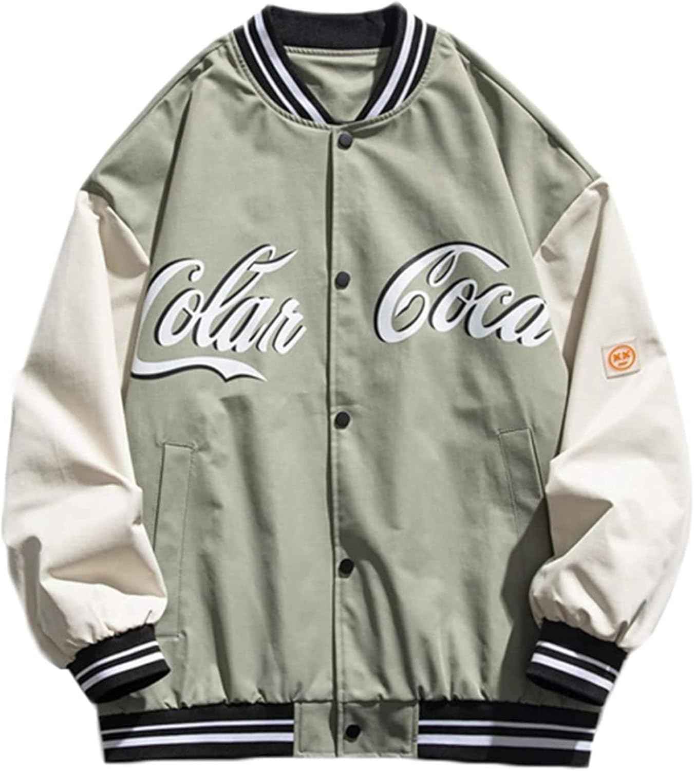 スタジャン メンズ ジャケット トップス カッコイイ カジュアル プリント ファッション シンプル 英字柄 保温性 柔らかい ゆったり ボタン付き ヒップホップ系 アウター デイリー 通学 ランニング|大森麗萱