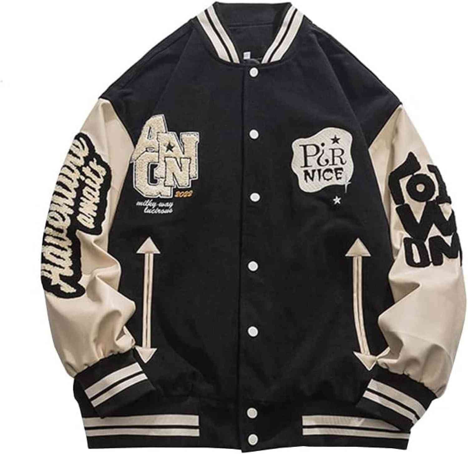 スタジャン 秋服 ジャケット メンズ フライトジャケット レザージャケット ヴァーシティ アウター ブルゾン ジャンパー おしゃれ カジュアル パッチワーク 大きいサイズ 男女兼用 長袖 P｜大森麗萱