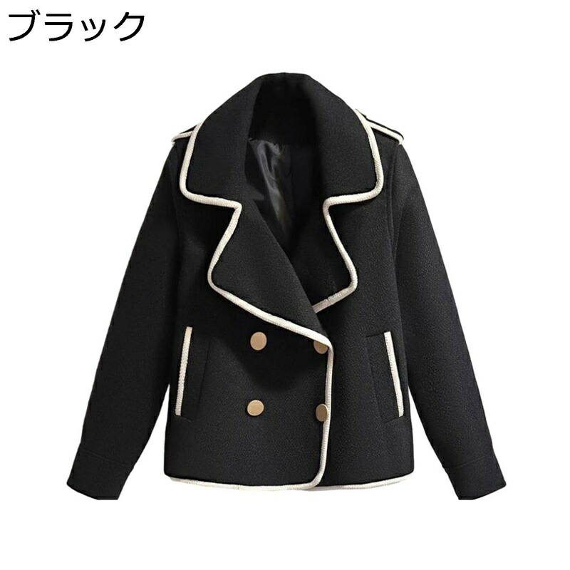【今日このごろ押さえる、超買得30％OFF引き換え証、2度潮どき皆無】チェスターコート レディース 遊撃手丈 秋冬 情の籠もったさ 防風 防寒 アウター メルトン厚地の外套 テーラード ダブル名取り草 大層らしい大きさ か細い 今めかしい 上衣 心地よい 通い デー