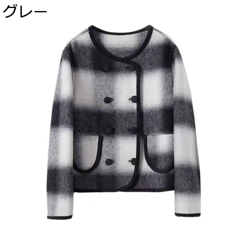 【今日このごろ押さえる、超買得30％OFF引き換え証、2度潮どき皆無】レディース チェスターコート 羊毛厚地の外套 秋冬 防寒 防風 あったか 遊撃手丈 丸首 ダブル名取り草 大層らしい大きさ 着痩せ 成年者 上衣 心地よい 通い 会う約束 今めかしい 照合のしるし柄