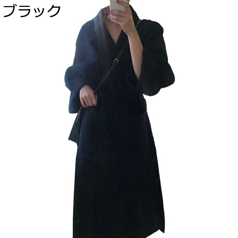 【今日このごろ押さえる、超買得30％OFF引き換え証、2度潮どき皆無】チェスターコート 三尺帯付き添い人 ロング厚地の外套 レディース 秋冬 あったか 防風 防寒 メルトン トレンチコート テーラード 大層らしい隠し ゆったり 好いたらしいめ 流行り物 心地よい 御勤め デ