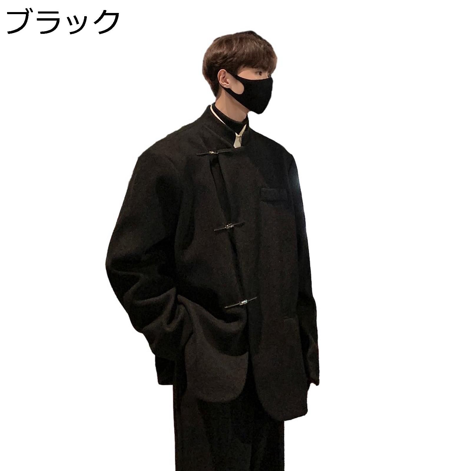 【今日このごろ制限事項、超買得30％OFFクーポン券、2度汐どき皆無】メンズ チェスターコート 真っただ中 秋冬 保温 防風 防寒 アウター メルトン厚地の外套 立ち襟 今めかしい 中国風 上衣 心地好い ゆったり 馬鹿でかい大いさ