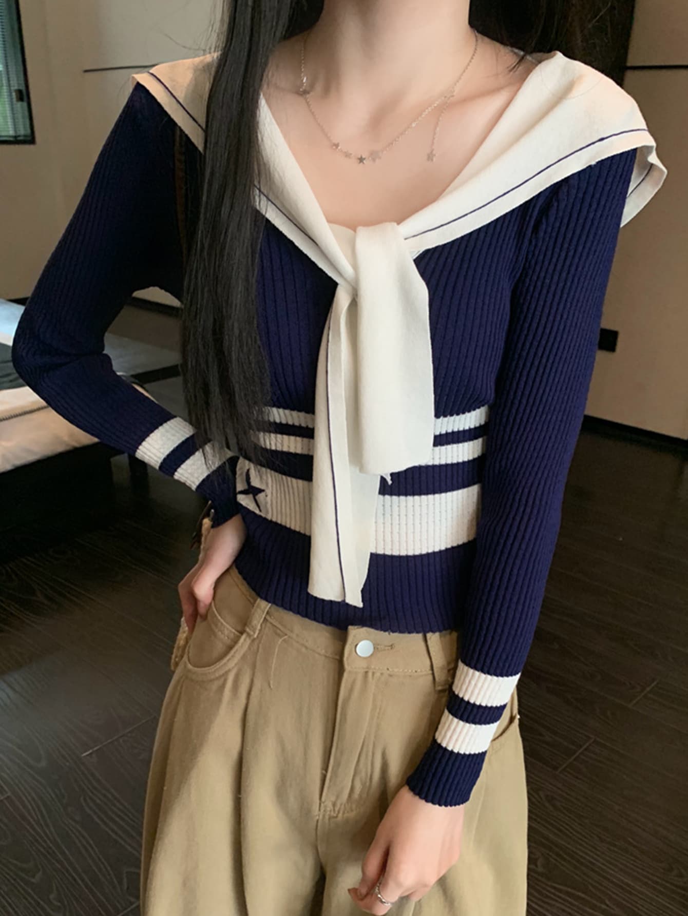 【今日このごろ押さえる、超買得30％OFF引き換え証、2度潮どき皆無】【乗り組み員色つや】 編み物 プルオーバー レディース トップス 長袖 リブニット 間借り人 米国海兵隊員 襟付き添い人 えり巻き風 色彩設計 うつり変わり 着痩せ 細見せかけ きつい か細い 相応う 美伝達ルート 伸縮性 同盟罷工