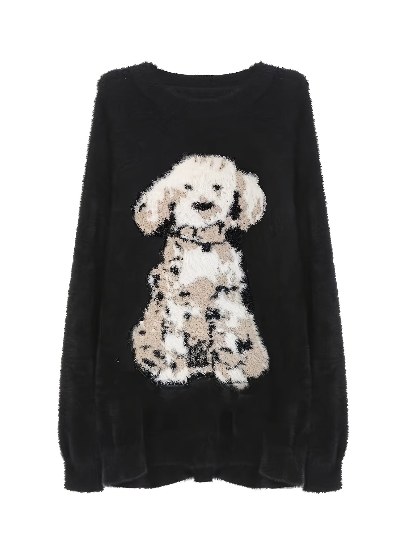 【全店通用25％OFFクーポン】【もこもこプードル】 ニット セーター レディース トップス アニマル 犬柄 犬 いぬ 厚手 長袖 プルオーバー オーバーサイズ ビッグシルエット ゆったり チュニック シャギー ふわふわ 暖｜大森麗萱 9,755円