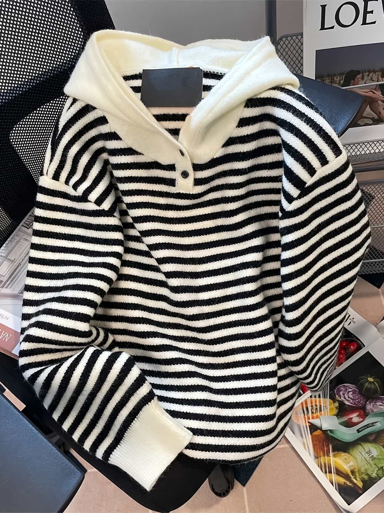 【今日このごろ押さえる、超買得30％OFF引き換え証、2度潮どき皆無】パーカー レディース 間借り人 編み物 プルオーバー 二分の一名取り草 フーディー 編み物パーカー トップス ティーシャツ 襟付き添い人 長袖 ゆったり 大層らしい大きさ 体型取りまかなう 着痩せ 細見せかけ 二の腕河馬