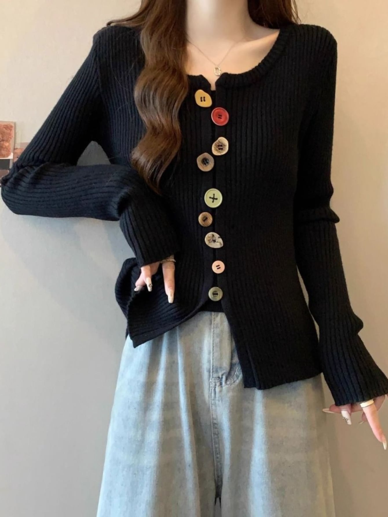【全店30％OFF引き換え証があり】編み物 スウェーター レディース 襟付き添い人 二分の一名取り草 マルチ間借り人 ジャかばい立て トップス ティーシャツ 長袖
