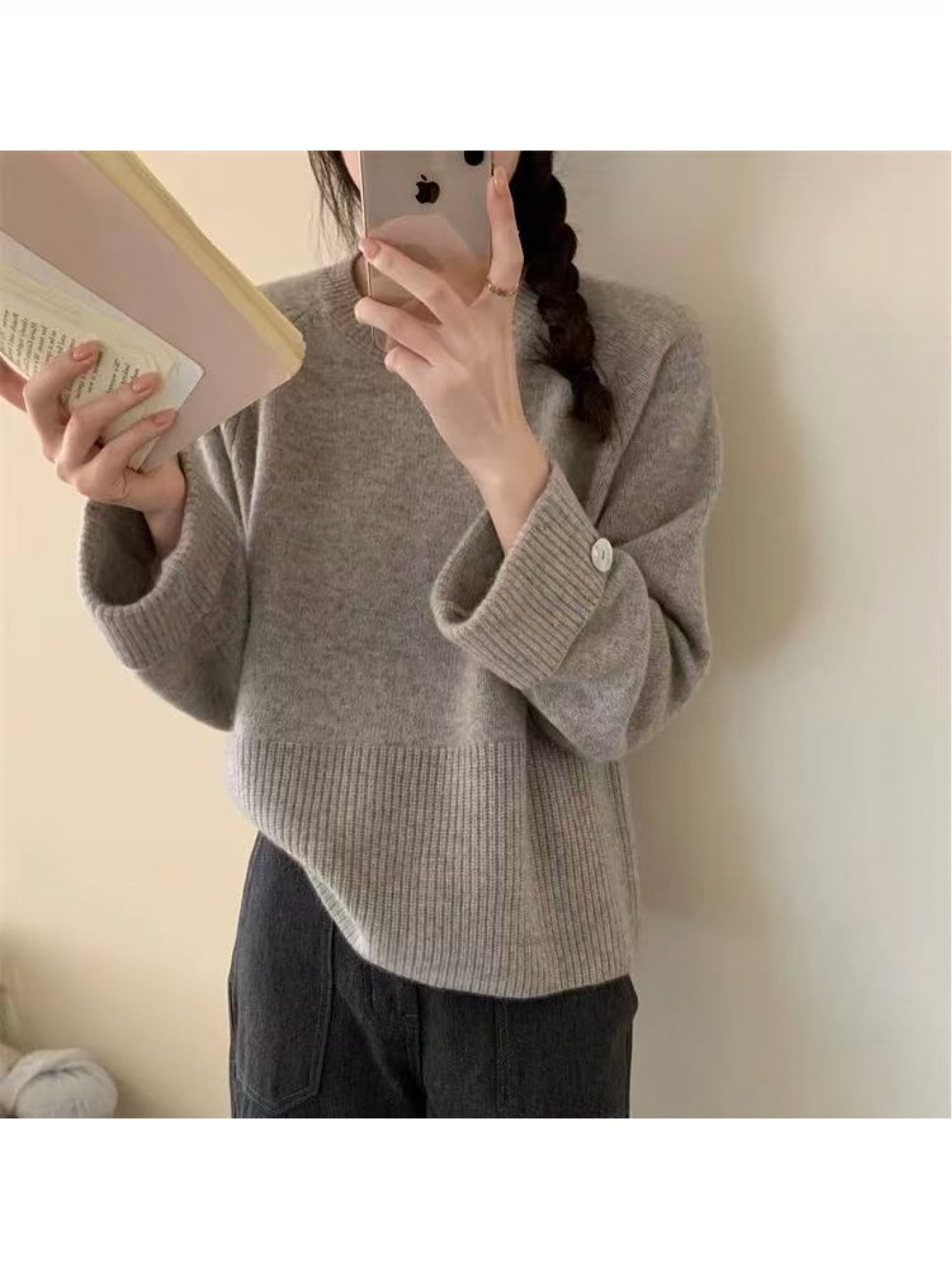 【全店30％OFF引き換え証があり】編み物 レディース スウェーター 秋冬 トップス 労働者の一団のど首 袖名取り草 肋材うつり変わり ゆったり 厚地の外套大きさ ティーシャツ 長袖 丸首 韓国流行り物 成年者好いたらしい 好いたらしいめ 心地よい 執務室 通い OL 20代 3