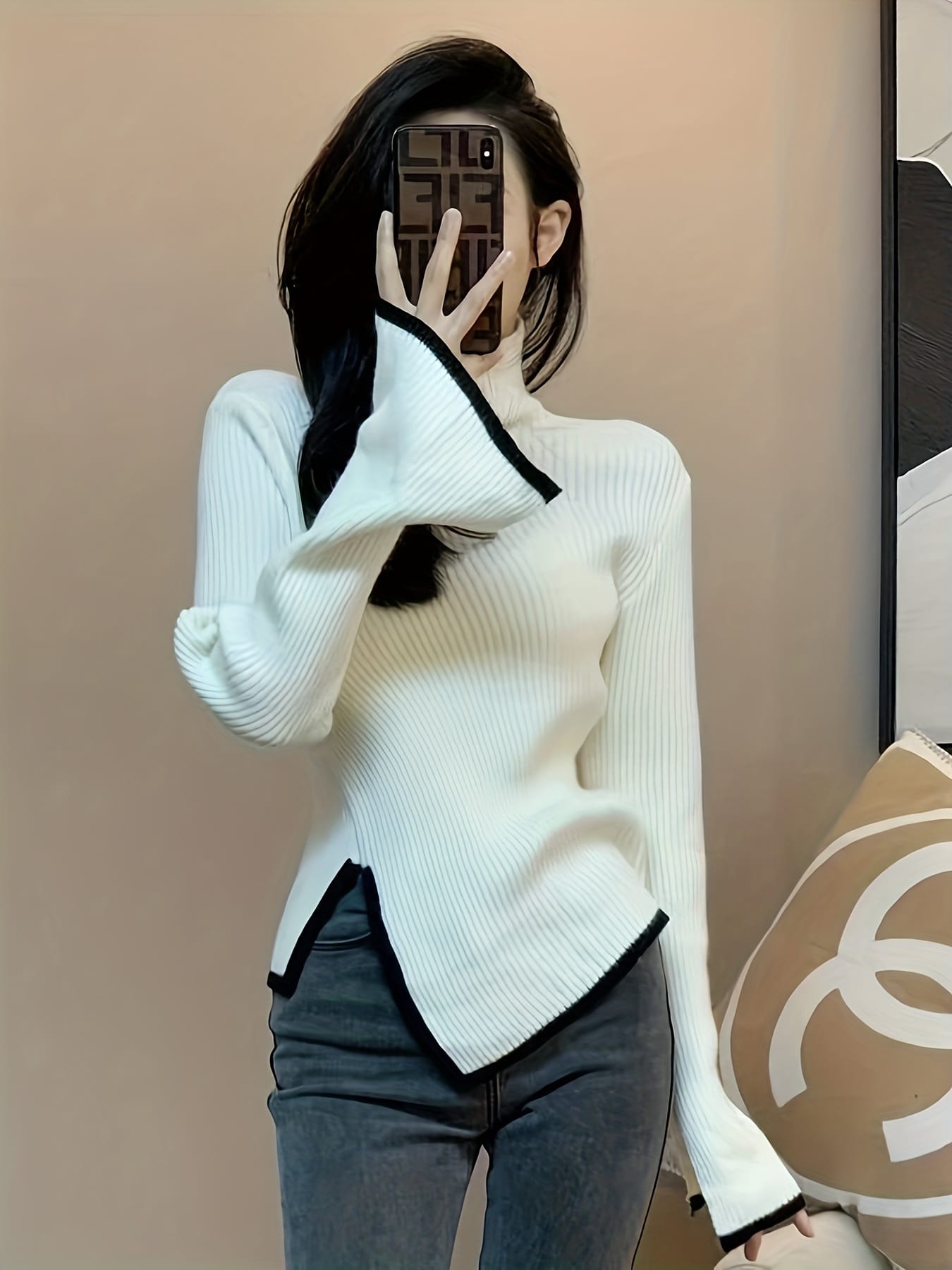 【全店30％OFF引き換え証があり】編み物 トップス レディース 長袖