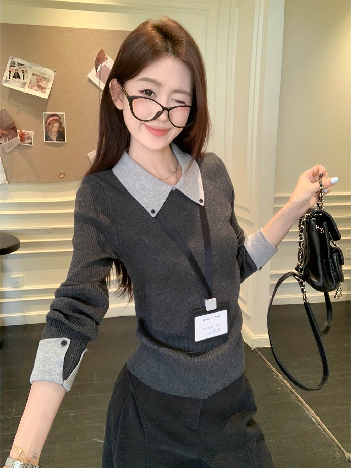 【全店30％OFF引き換え証があり】編み物 スウェーター レディース トップス 秋冬 ゆったり 厚地の外套大きさ ティーシャツ 長袖 労働者の一団のど首 アウトリンキング 青写真