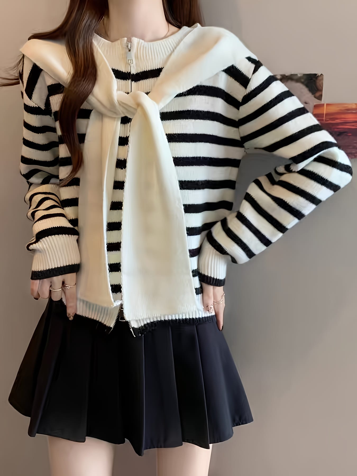 【全店30％OFFクーポンがあり】ニット セーター レディース トップス 秋冬 ゆったり オーバーサイズ プルオーバー 長袖 クルーネック アウトリンキング デザイン｜大森麗萱 9,639円