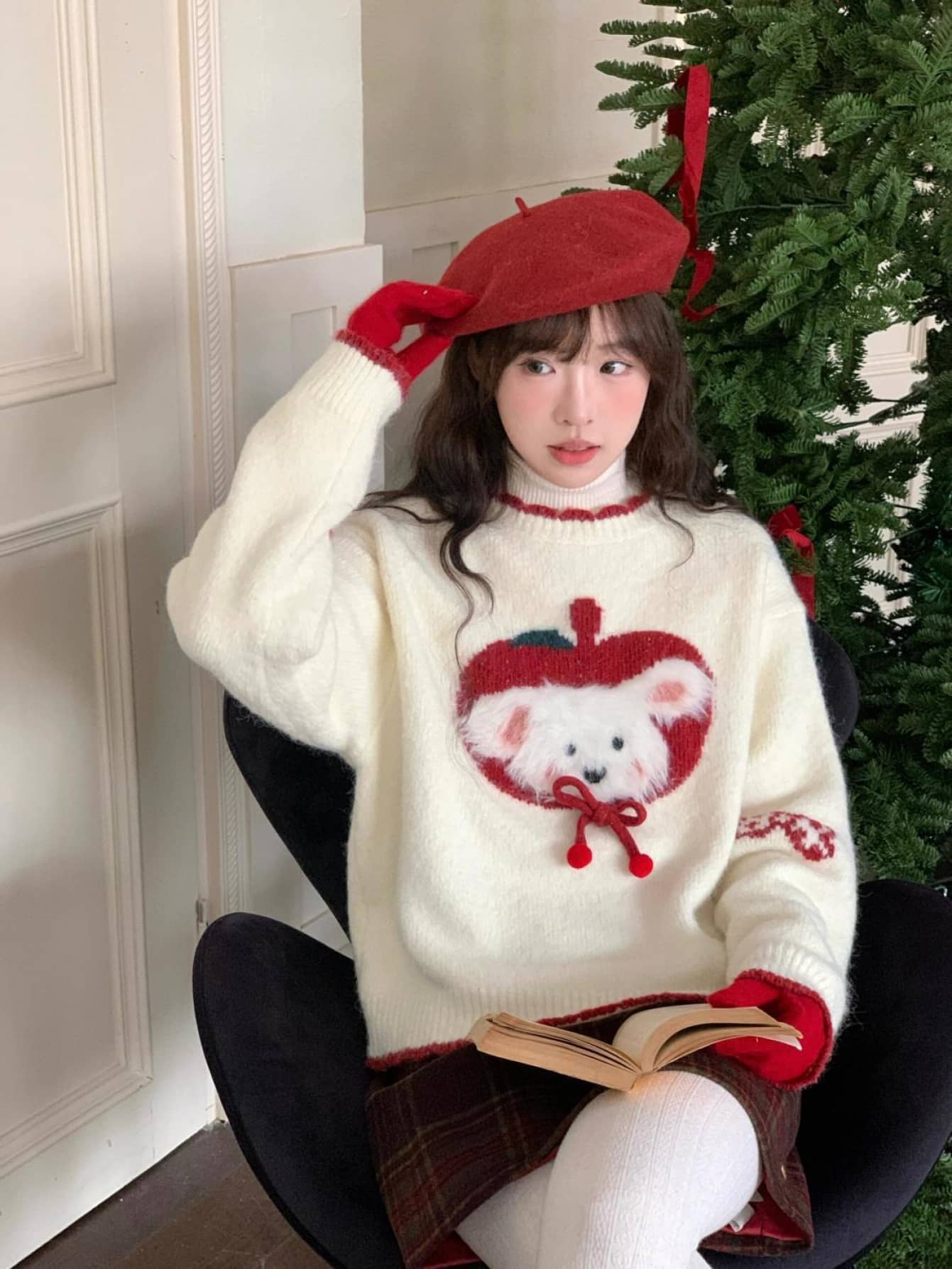 【全店30％OFFクーポンがあり】【クリスマス限定】 セーター レディース ニット トップス もこもこ 配色 クルーネック 長袖 プルオーバー ふわふわ 柔らかい 暖かい 防寒 厚手 ゆったり 体型カバー 着痩せ 可愛い 大人可愛い お洒落 カジュア｜大森麗萱