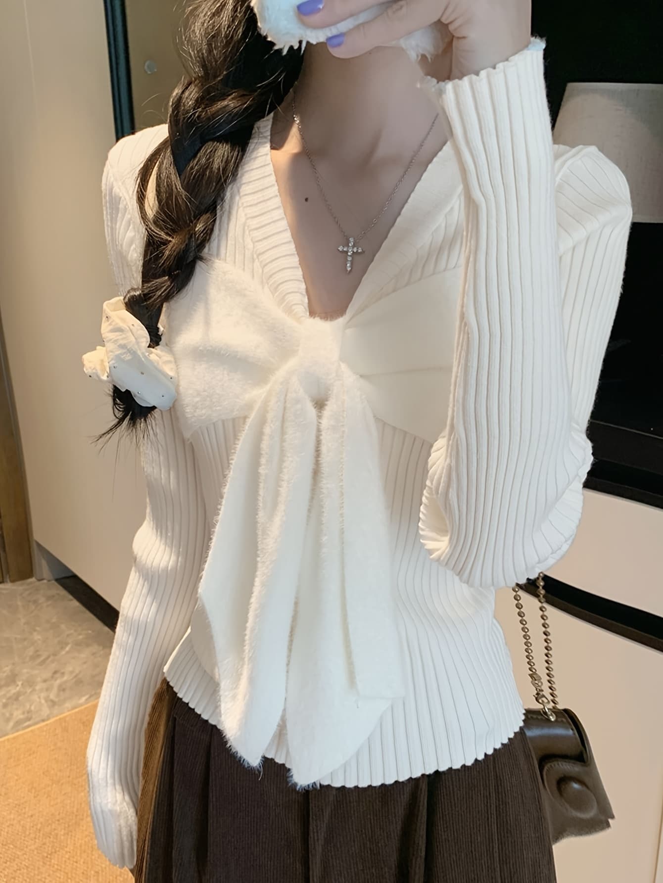 【全店30％OFF引き換え証があり】【大きなシュロの葉】 編み物 レディース スウェーター Vのど首 リブニット トップス 長袖 ティーシャツ きつい か細い 填まる 伸縮性 伸ばすこと 好いたらしいめ 成年者好いたらしい 女子らしい ガーリー 韓国流行り物 着痩せ