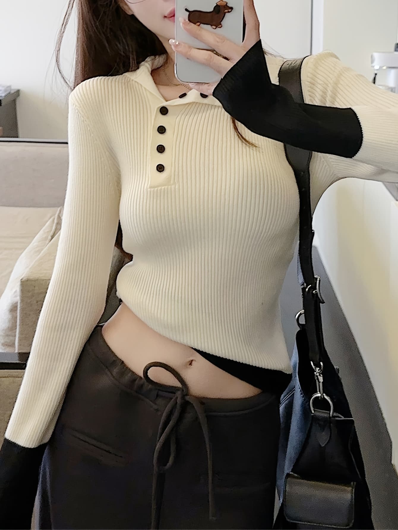 【全店30％OFF引き換え証】【成年者好いたらしい】編み物 レディース スウェーター 色彩設計 リブニット フェイクレイヤード トップス 襟付き添い人 ポロのど首 名取り草 長袖 きつい か細い うつり変わり 重ね着風 カットソー パステル色の 伸縮性 伸ばすこと 細押し出し 着痩せ 体型カ