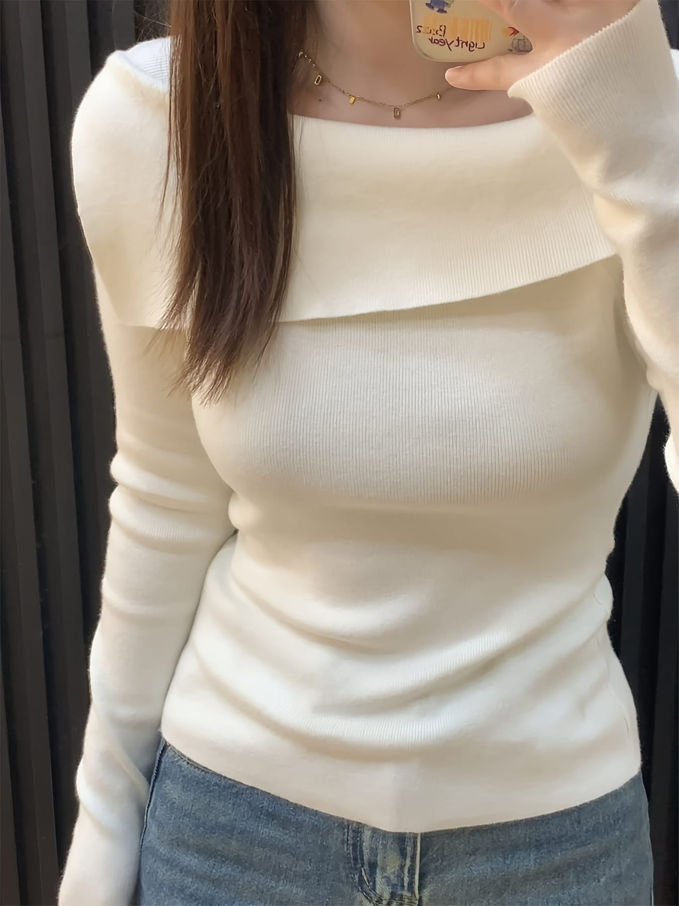 【全店30％OFF引き換え証】【こなれ感】オフショルダー 編み物 スウェーター レディース トップス 非対称 アシメ 肩出し リブニット 長袖 きつい か細い 填まる 論なく論なく 伸ばすこと 伸縮性 無地 肌付き 重ね着 着痩せ 細押し出し 鎖骨押し出し