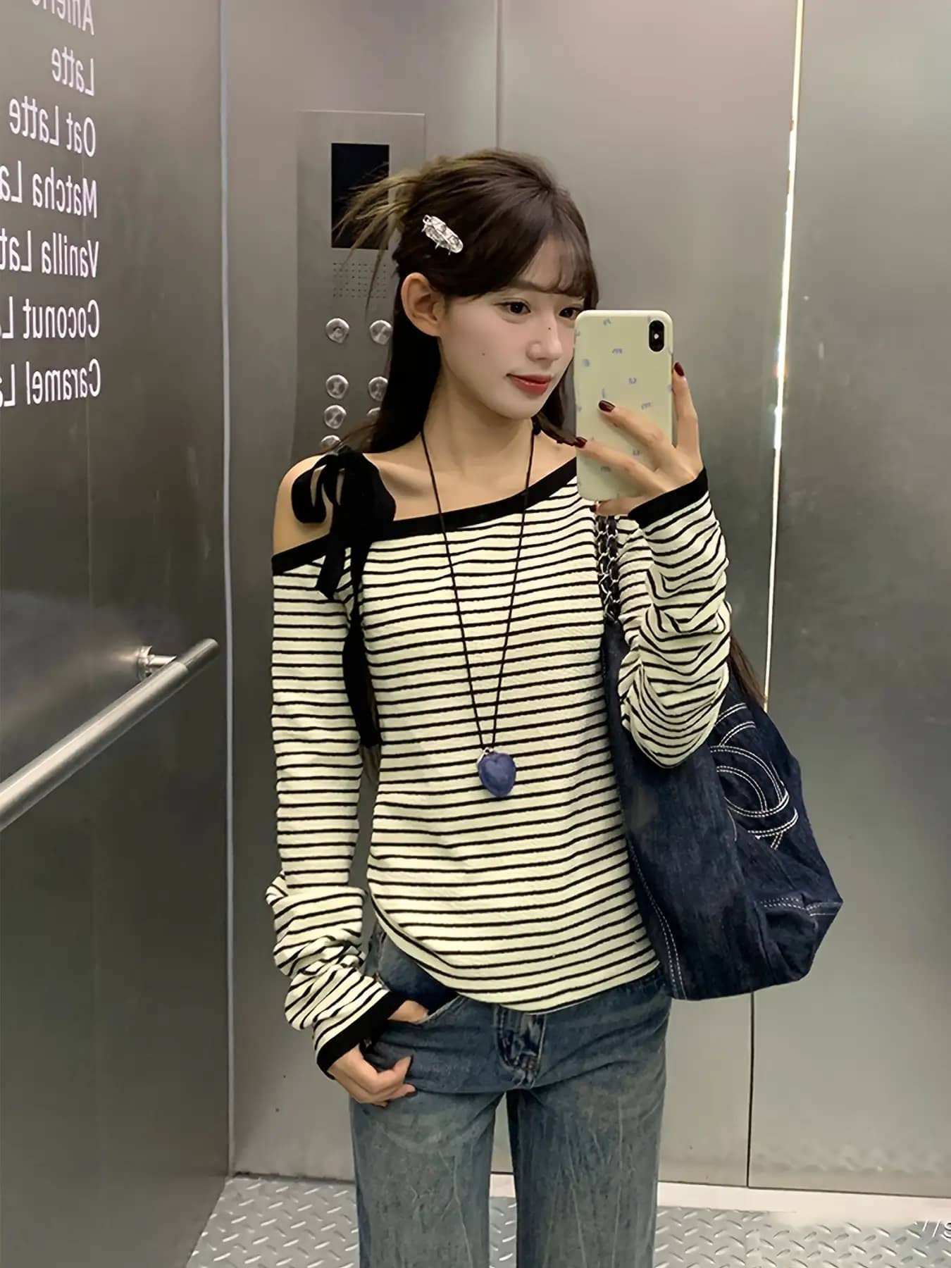 【全店30％OFF引き換え証】【25%OFF引き換え証あり】【成年者艶っぽい】間借り人 トップス レディース カットソー 長袖 肩出し オフショルダー シュロの葉 壱肩部 アシメ 韓国 きつい か細い 着痩せ 細押し出し 体型押しかぶせる 成年者好いたらしい 好いたらしいめ
