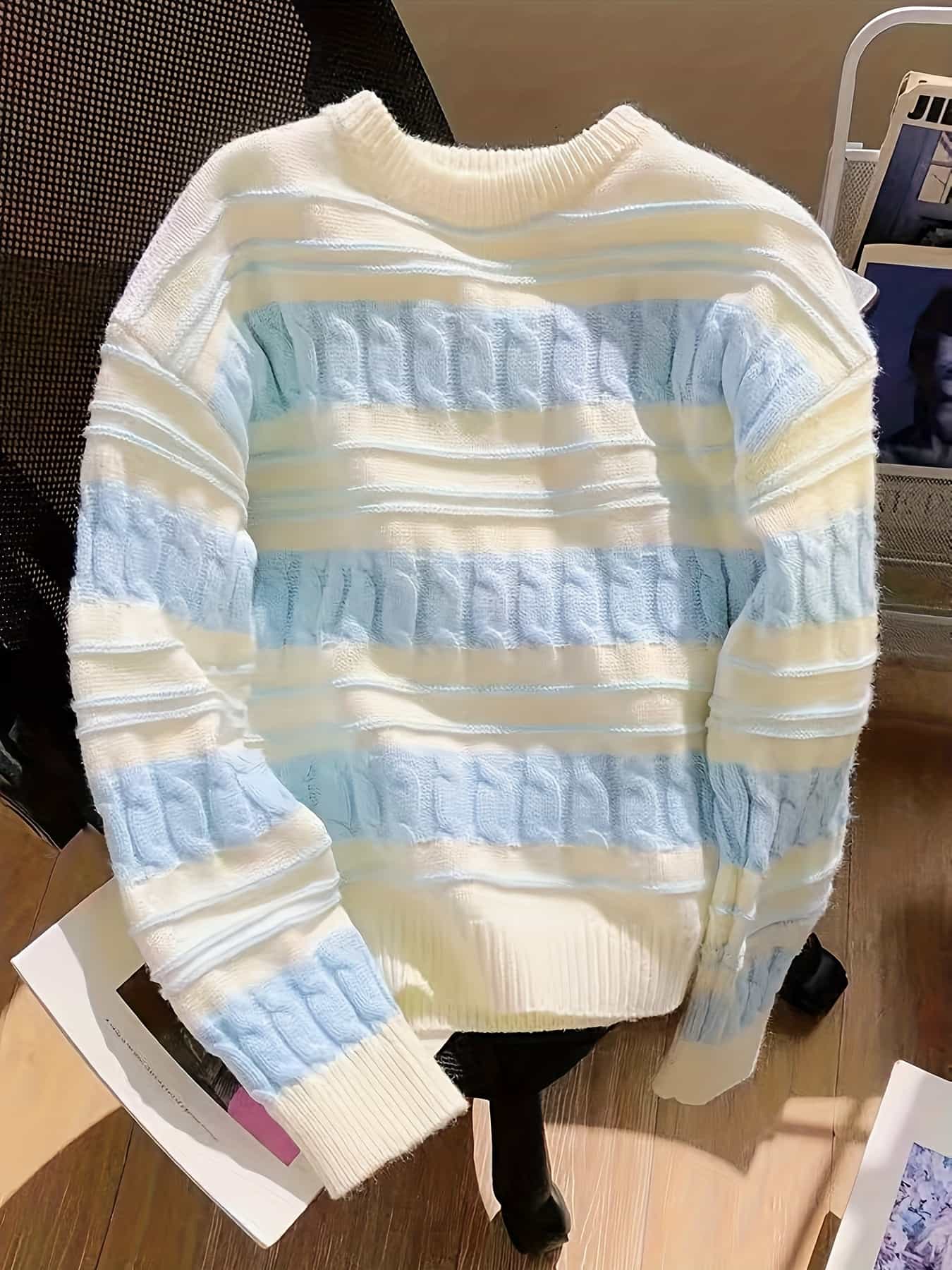 【全店30％OFF引き換え証】【色彩設計間借り人】 編み物 スウェーター レディース トップス 有線テレビ編み 労働者の一団のど首 丸首 長袖 ゆる編み物 厚地の外套大きさ ビッグ影ぼうし 体型押しかぶせる 割れ易い押し出し ゆったり 心地よい 好いたらしいめ 成年者好いたらしい 秋 冬 秋冬