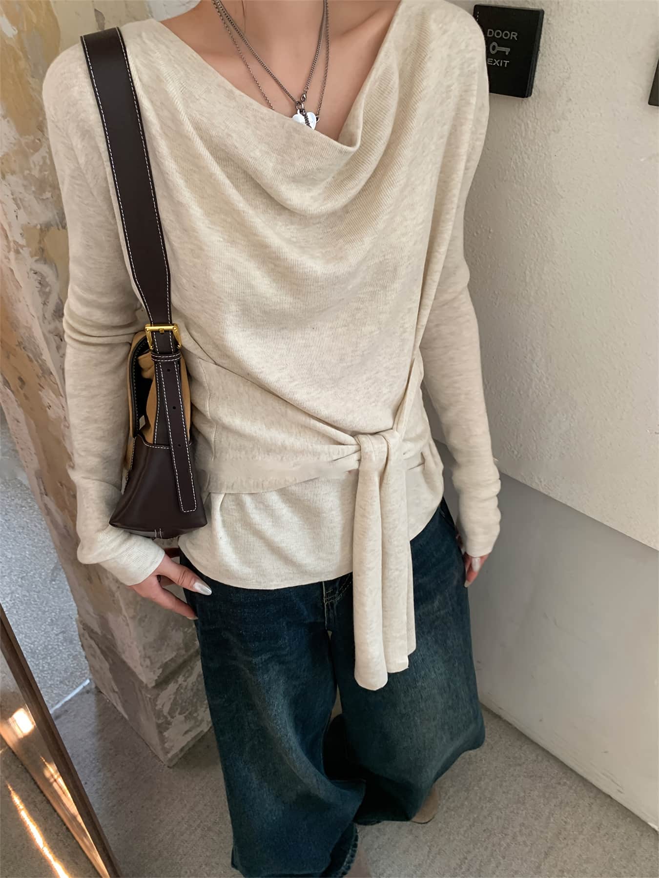 【全店30％OFF引き換え証】【酉の方角シュロの葉】 編み物 レディース トップス スウェーター 長袖 カットソー ドレープネック カウルネック 酉の方角目じるし 挙げ句の果て 秋 冬 韓国流行り物 好いたらしいめ 成年者好いたらしい 分かりやすい 執務室 通い OL 体型押しかぶせる