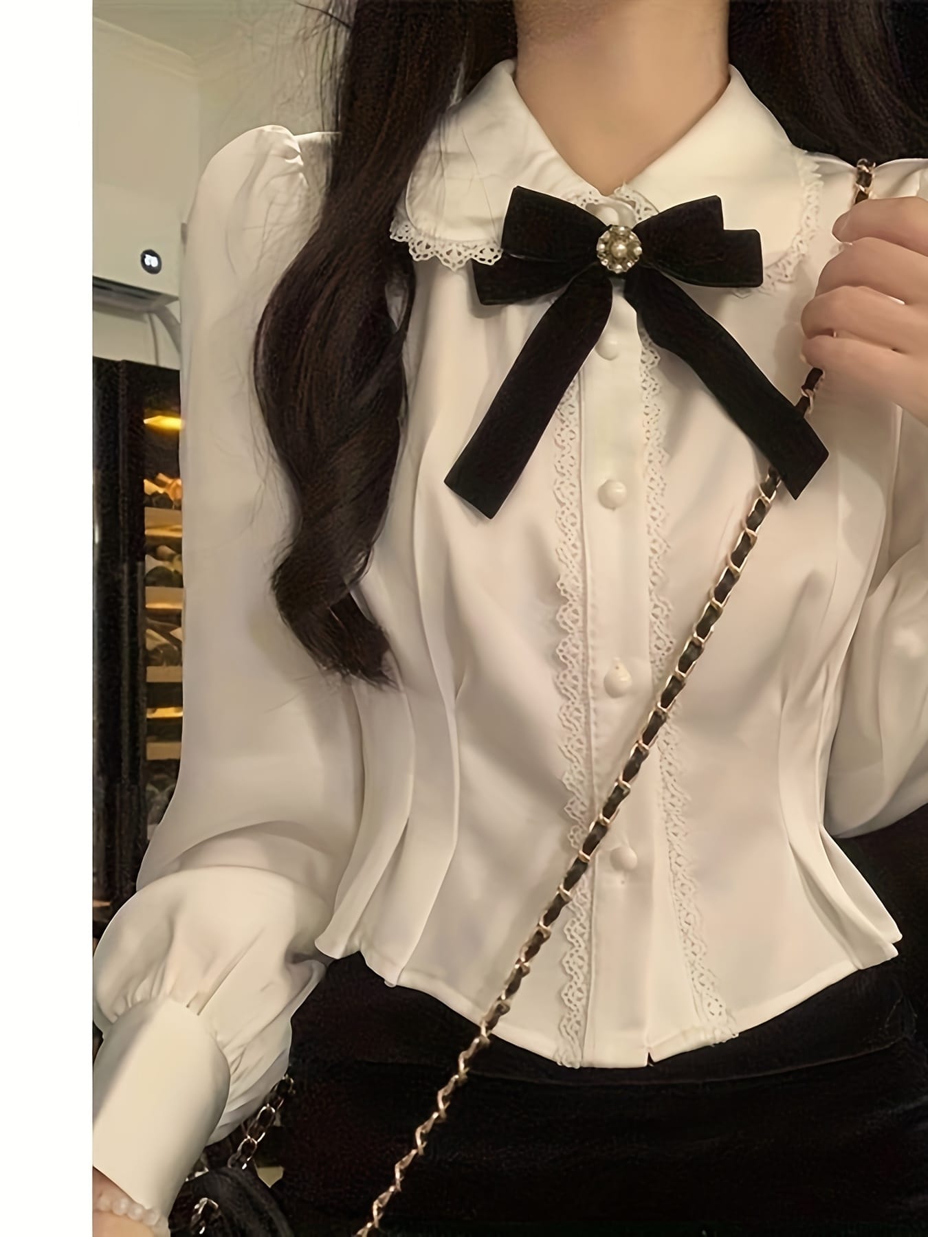 【今日このごろ押さえる、超買得30％OFF引き換え証、2度潮どき皆無】トップ レディース 長袖 プルオーバー スピード競技 襟付き添い人 フラウンス シュロの葉 洋弓五分五分 トップス 遊撃手丈 音の大きさ袖 好いたらしいめ 女子らしい ガーリー 成年者好いたらしい 雅びやか レトロ 古典派音楽 量
