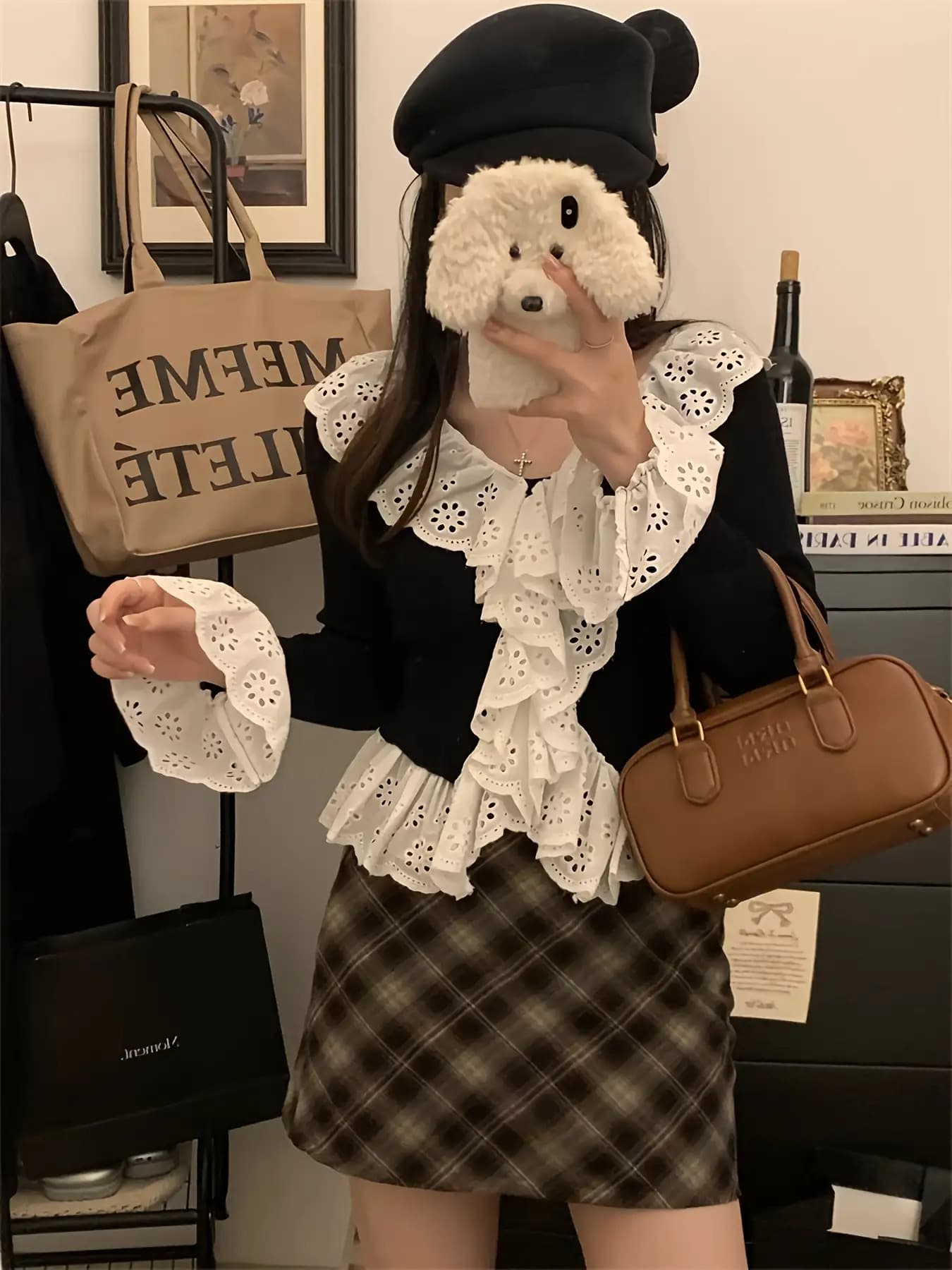 【今日このごろ制限事項、超買得30％OFF引き換え証、2度潮合い皆無】【フレンチガーリー】編み物 レディース スピード競技 フラウンス トップス 長袖 Vのど首 スウェーター 縫い うつり変わり バイ色合い トップ 呼びりん捩り 痩せ押し出し 体型押しかぶせる 着痩せ 細押し出し 清楚