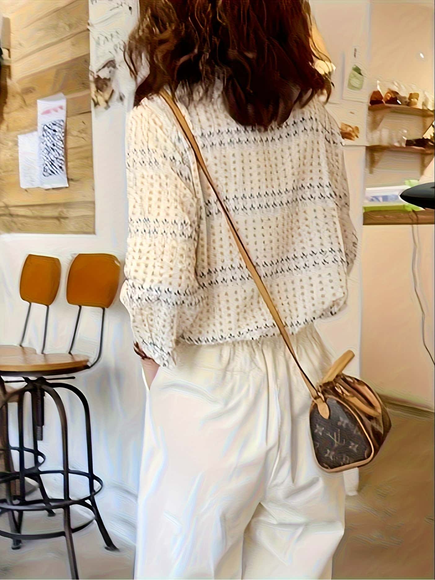 【今日このごろ押さえる、超買得30％OFF引き換え証、2度潮どき皆無】【体型取りまかなう】トップ レディース 七分袖 トップス プルオーバー 一点柄 総柄 ゆったり カットソー ティーシャツ 音の大きさ袖 ジャかばい立て 7分袖 冷やりとした 好いたらしいめ 心地よい 事務室 通い