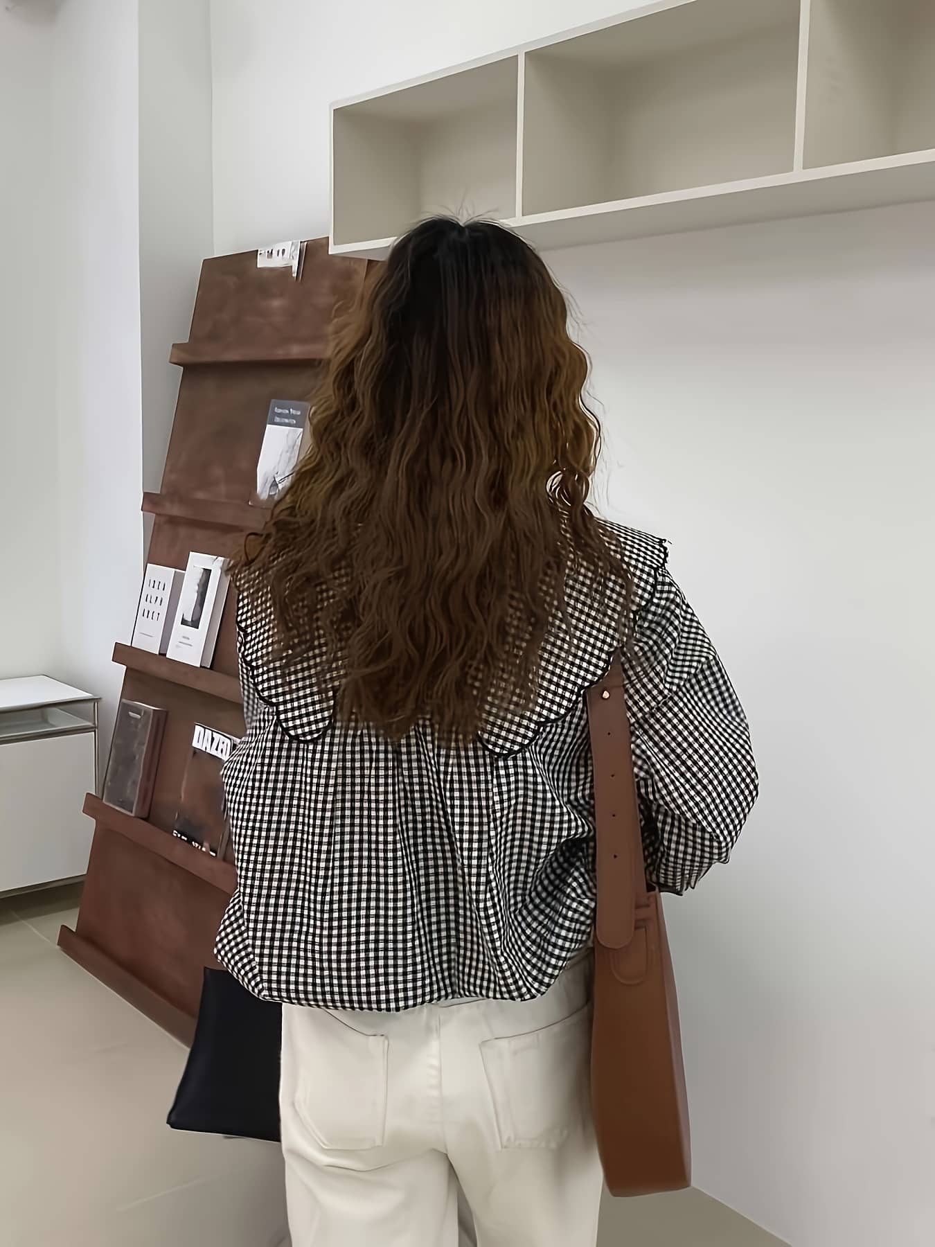 【今日このごろ制限事項、超買得30％OFF引き換え証、2度潮合い皆無】【ビッグ色合い】 ギンガム読み合わせる トップ プルオーバー レディース 長袖 襟付き添い人 読み合わせる柄 トップス 韓国流行り物 レトロ 厚地の外套大きさ ゆったり 体型押しかぶせる 着痩せ 割れ易い押し出し モノトゥー