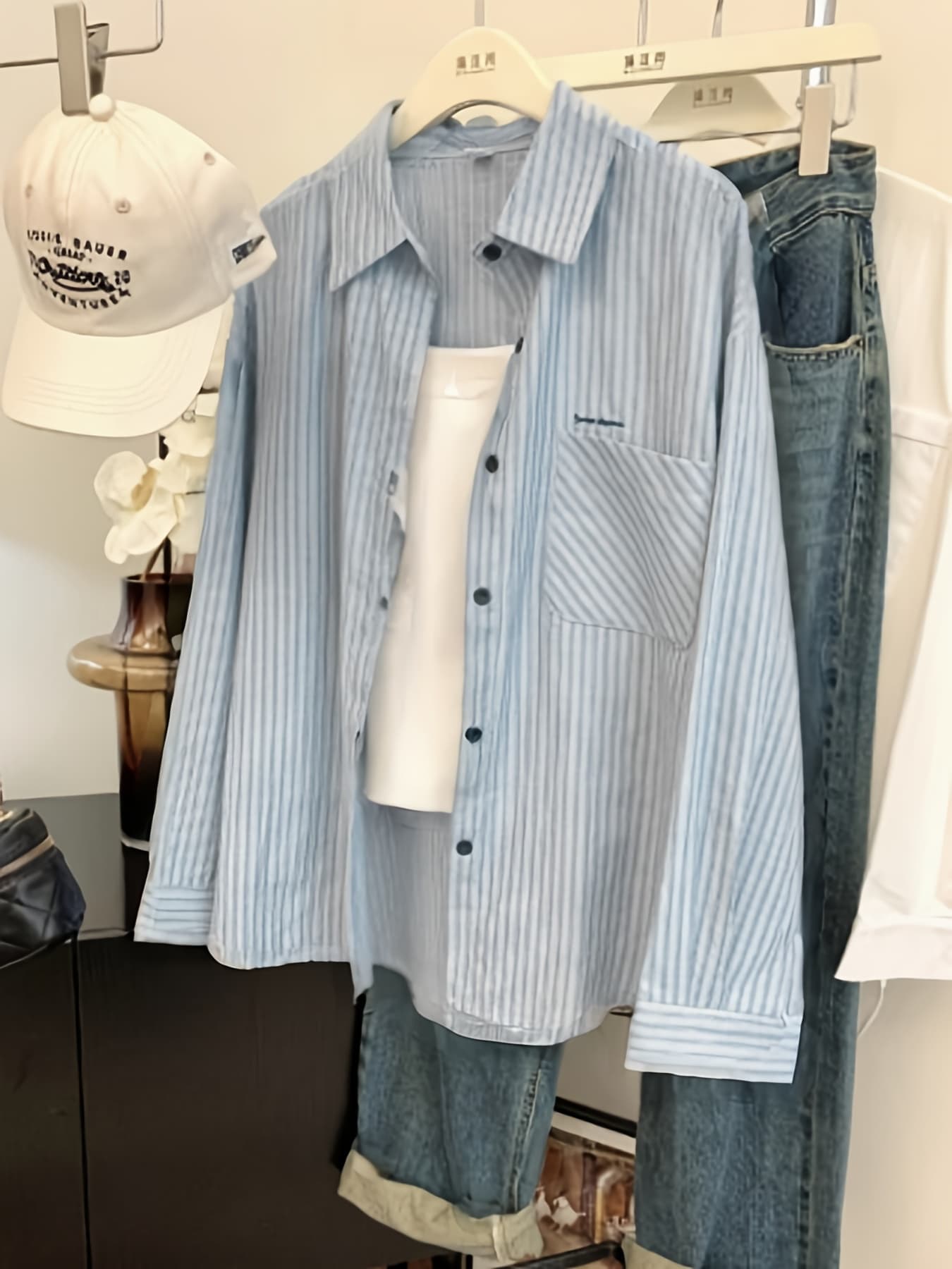 【今日このごろ制限事項、超買得30％OFF引き換え証、2度潮合い皆無】【成年者のこなれ感】縞模様 プルオーバー トップ レディース 長袖 襟付き添い人 トップス 2025 春 夏 秋 新作 執務室 通い OL 縦縞 ビッグ影ぼうし 厚地の外套大きさ ゆったり 体型河馬