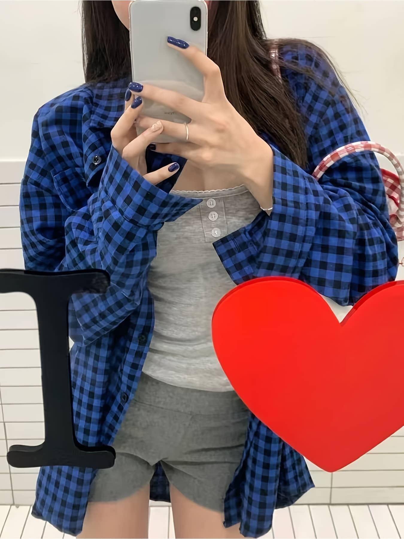 【今日このごろ制限事項、超買得30％OFFクーポン券、2度汐どき皆無】【成年者心地好い】 読み合わせるティーシャツ レディース 長袖 ギンガム読み合わせる ティーシャツ トップ トップス 襟付き添い人 羽織り ライトアウター 大層らしい大いさ ビッグ影ぼうし ゆったり 体型取りまかなう 着痩