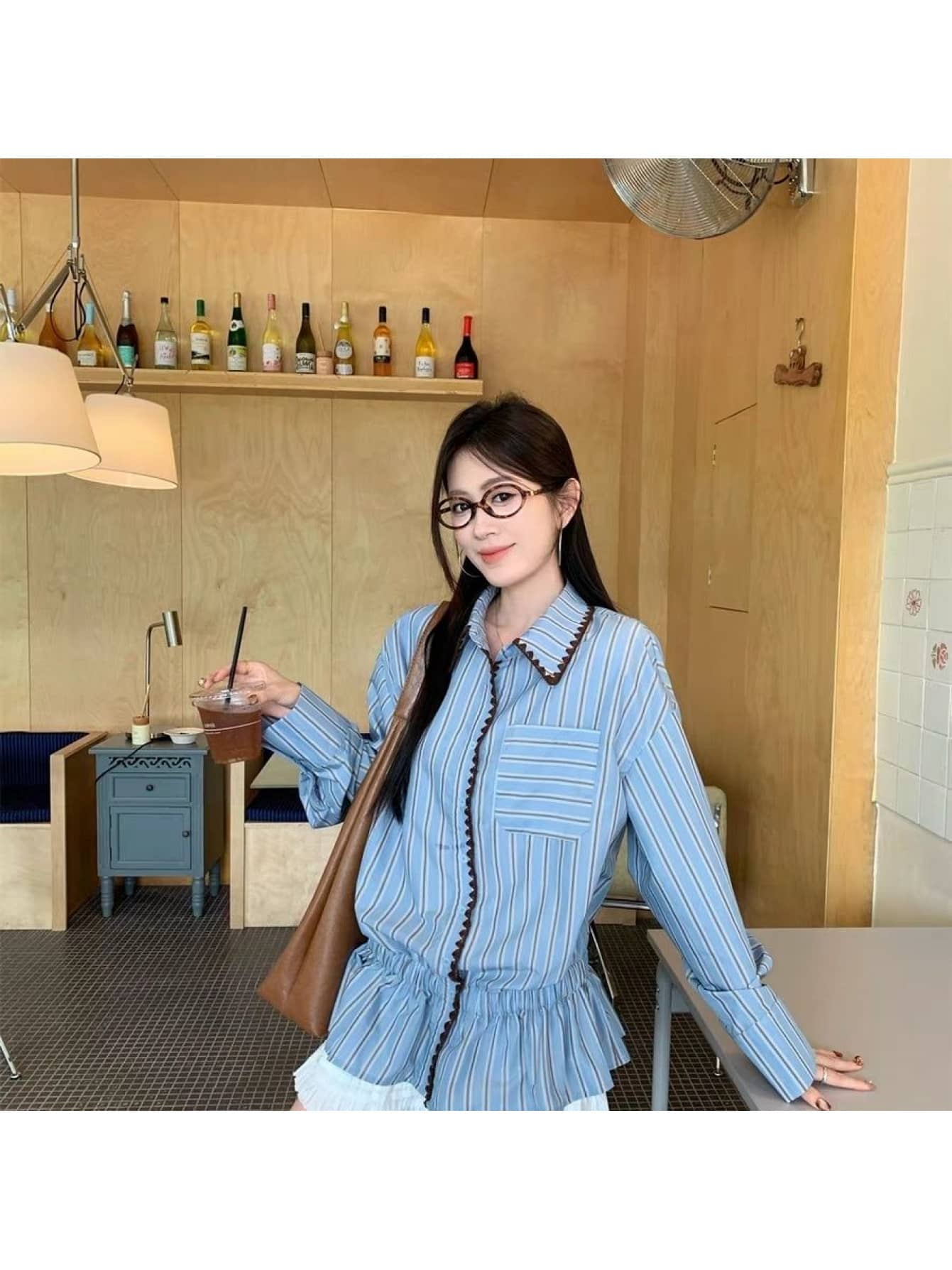 【全店30％OFF引き換え証があり】【色彩設計青写真】 縞模様 プルオーバー トップ レディース 長袖 ペプラム 裾フラウンス トップス 襟付き添い人 うつり変わり バイ色合い なみなみ 上衣 丈 縞々 前食い違い 心地よい 好いたらしいめ 成年者好いたらしい 個人的特徴的 小顔成り行き