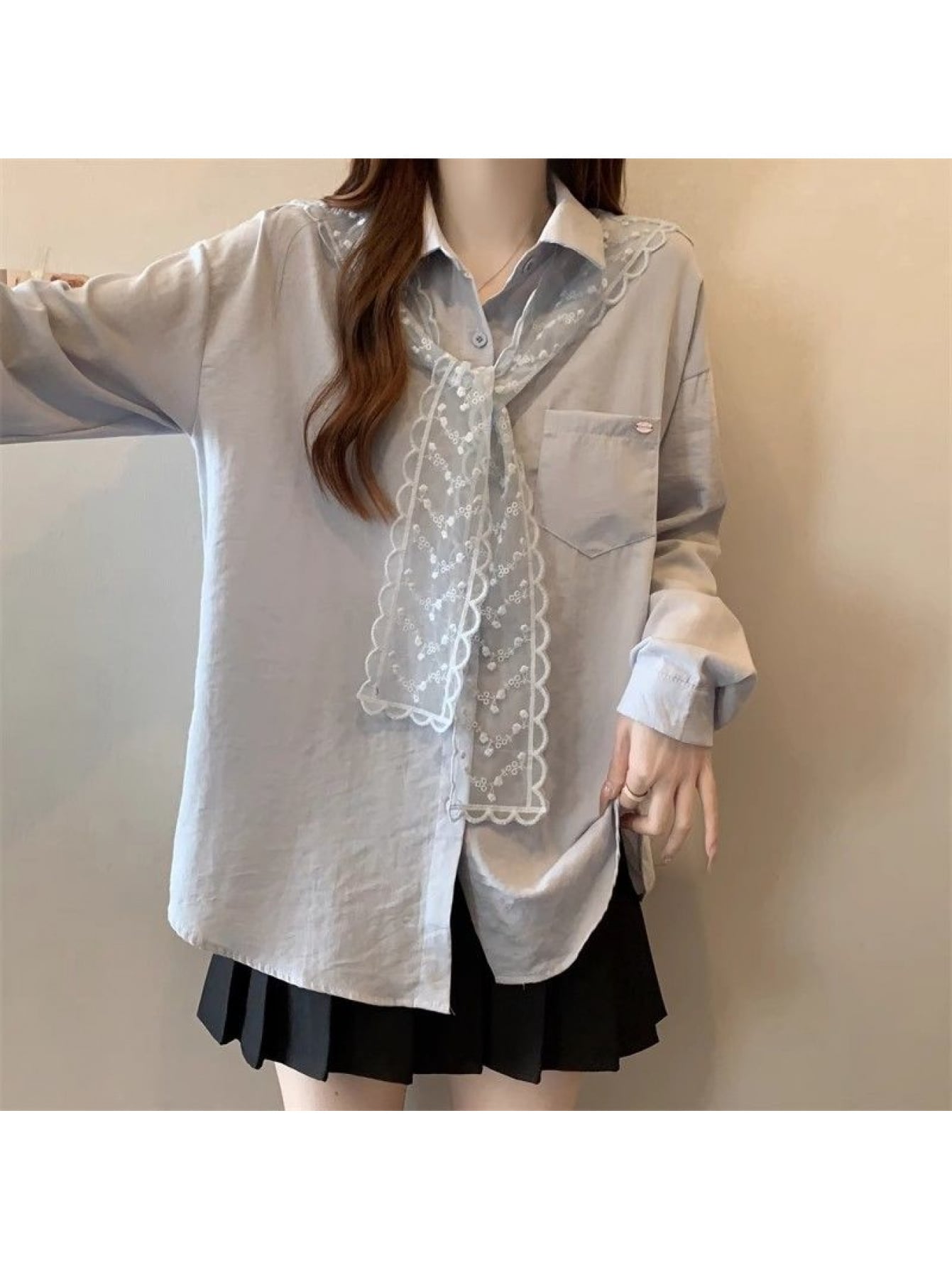 【全店30％OFF引き換え証があり】【成年者好いたらしい】 トップ レディース 長袖 スピード競技 襟付き添い人 プルオーバー トップス 襟 刺しゅう 名取り草プルオーバー 心地よい 好いたらしいめ ゆったり 体型押しかぶせる 着痩せ 二の腕押しかぶせる 上衣 気が大きい大きさ 20代 30代 40代