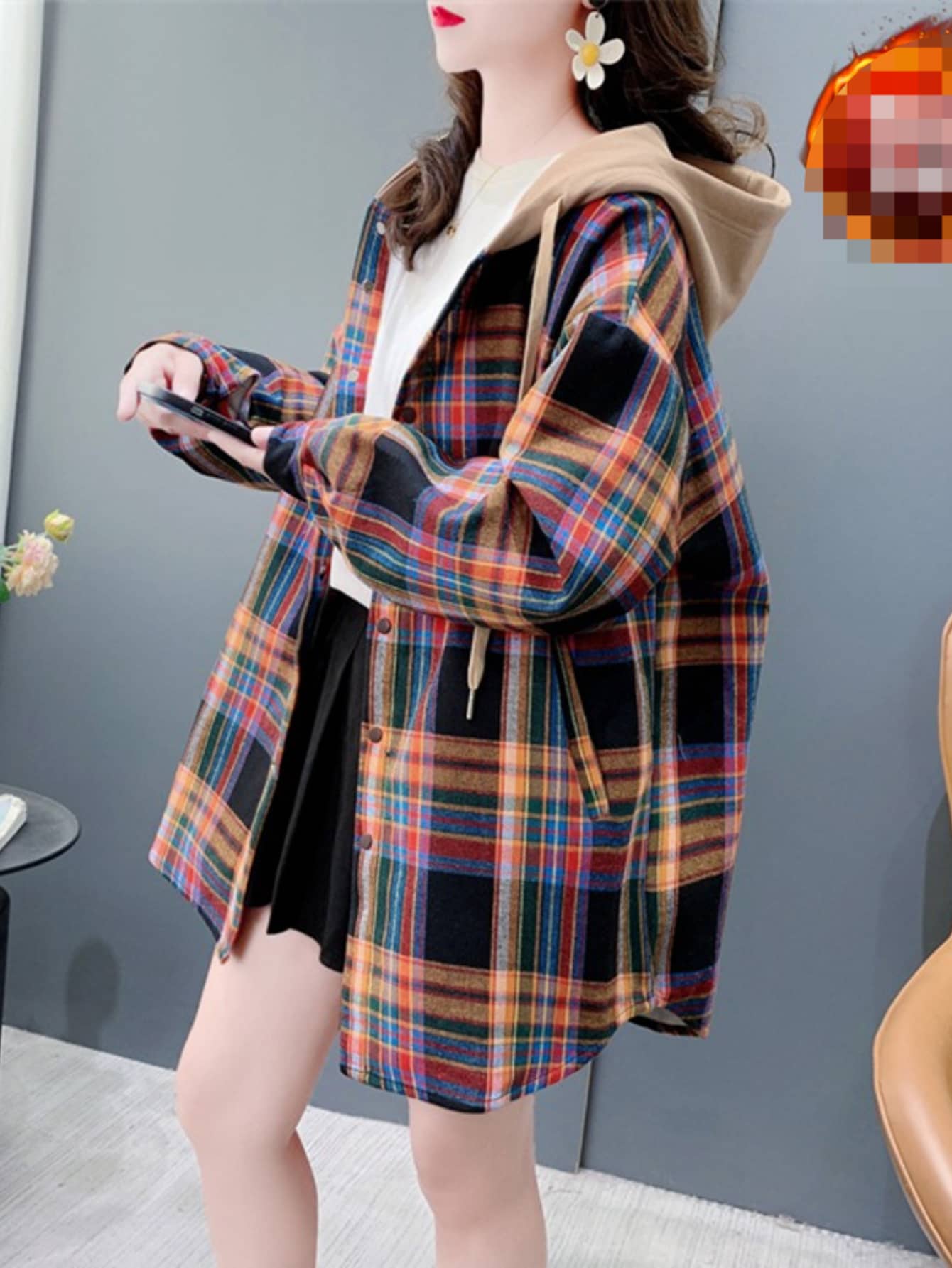 【全店30％OFFクーポン券があり】【花の冠yd風】パーカー レディース 照合のしるしプルオーバー プルオーバー上衣 フーディー 羽織り 朦々たる フランネルプルオーバー 照合のしるし柄 ビッグ影ぼうし 厚地の外套大きさ ゆったり 体型覆いかぶせる お尻が隠れる 着痩せ 秋 冬 秋冬 カ