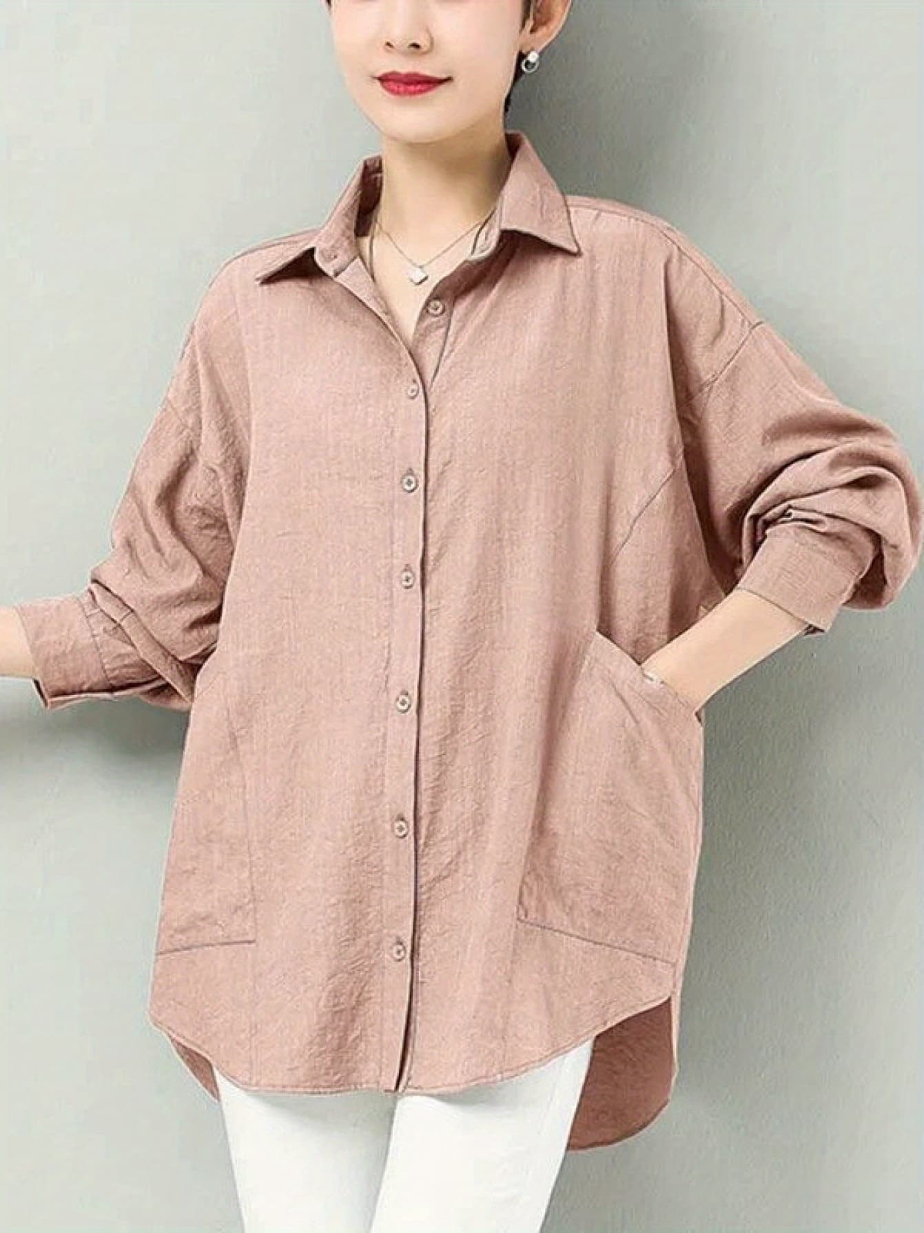 【全店30％OFF引き換え証があり】【体型押しかぶせる】プルオーバー レディース トップ 綿 長袖 上衣 ロングプルオーバー 春 夏 秋 トップス 羽織り ゆったり 厚地の外套大きさ 襟付き添い人 前食い違い 無地 自然的 リネン触れ合う 綿織物 薄っぺら 執務室 通い