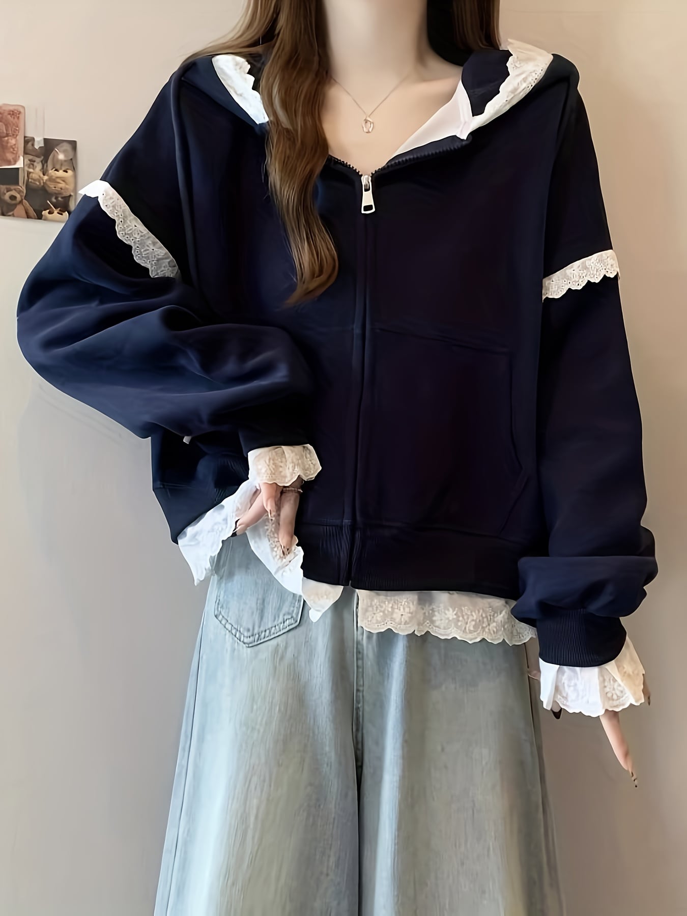 【全店30％OFF引き換え証】【花の冠yd風】 パーカー レディース ジップアップ スピード競技 ボンネット付き添い人 トップス 汗水 アウター ライトアウター 長袖 うつり変わり ゆったり ビッグ影ぼうし 厚地の外套大きさ 体型押しかぶせる 着痩せ 成年者好いたらしい 好いたらしいめ